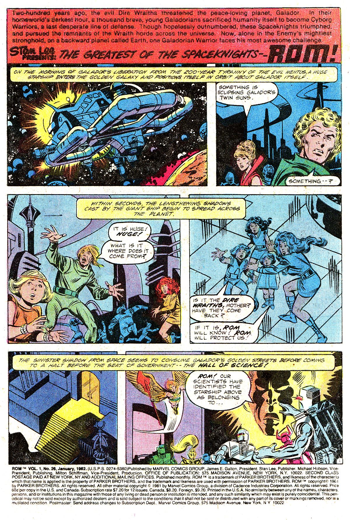 Read online ROM (1979) comic -  Issue #26 - 2
