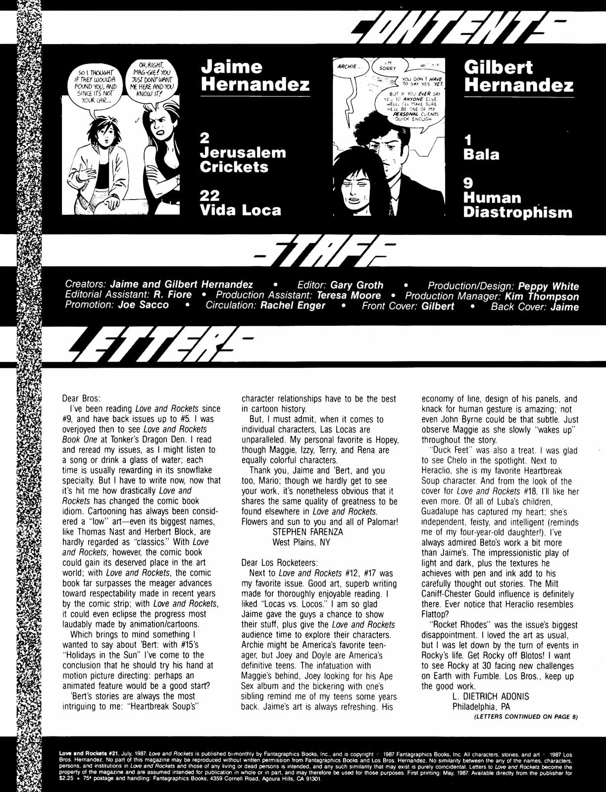 Read online Love and Rockets (1982) comic -  Issue #21 - 2