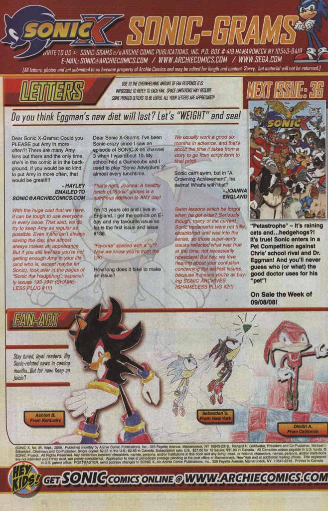 Read online Sonic X comic -  Issue #35 - 34