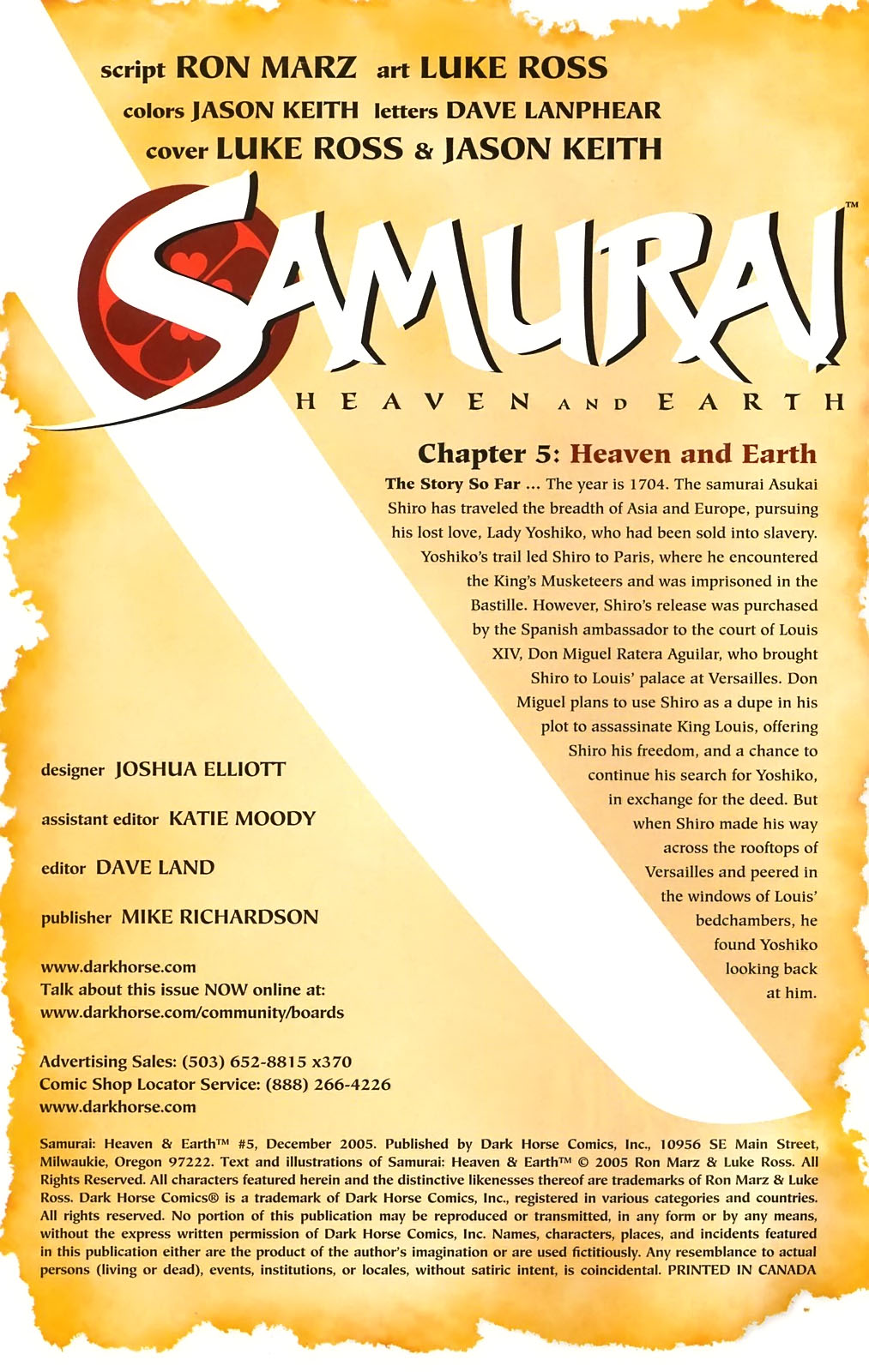 Read online Samurai: Heaven and Earth comic -  Issue #5 - 2