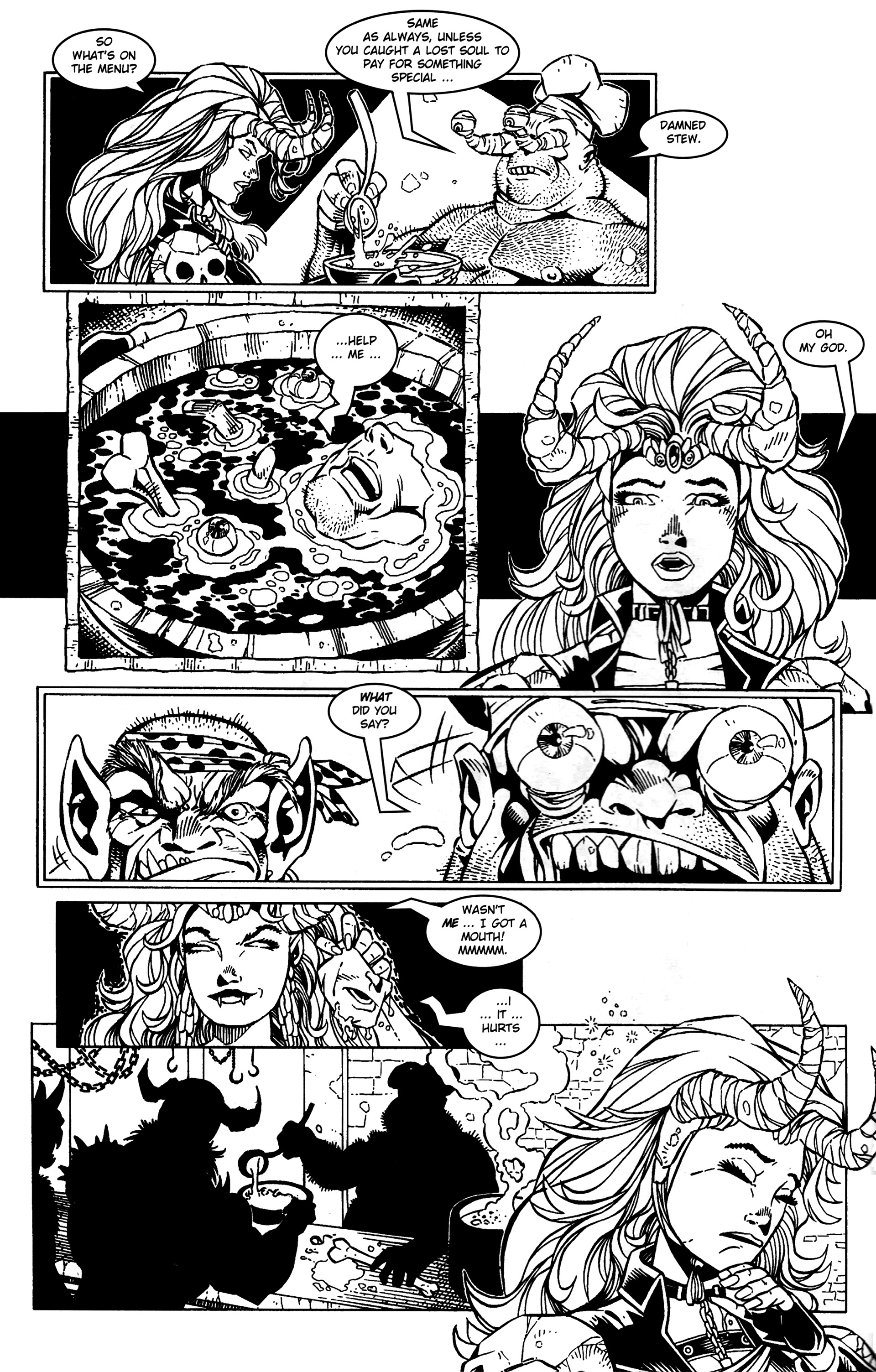 Read online Warrior Nun: Black & White comic -  Issue #14 - 7