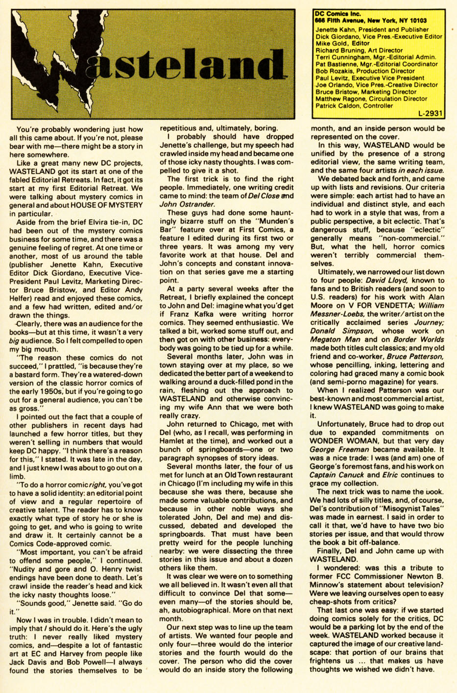 Read online Wasteland (1987) comic -  Issue #1 - 29