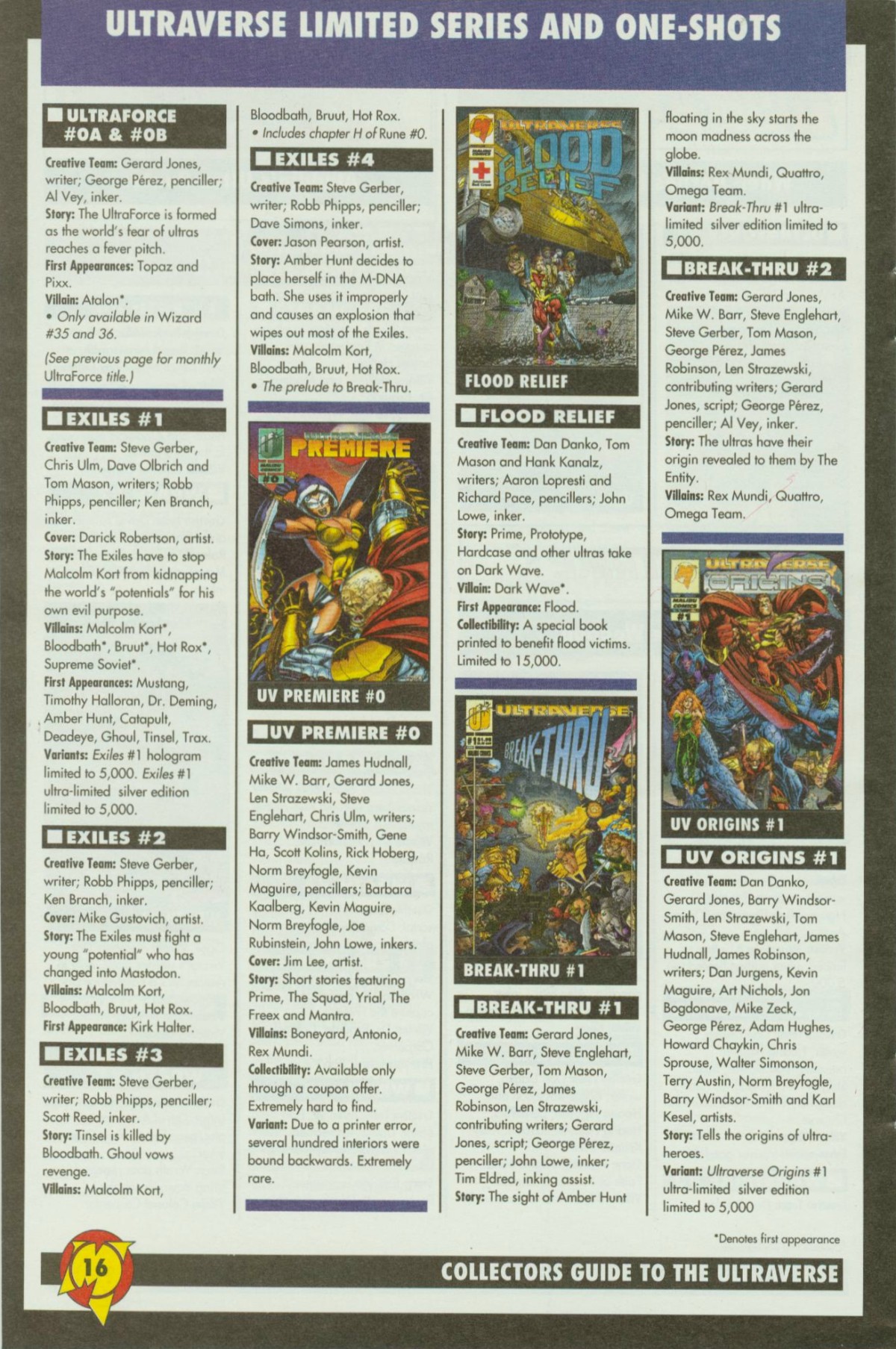 Read online Collectors Guide to the Ultraverse comic -  Issue # Full - 16