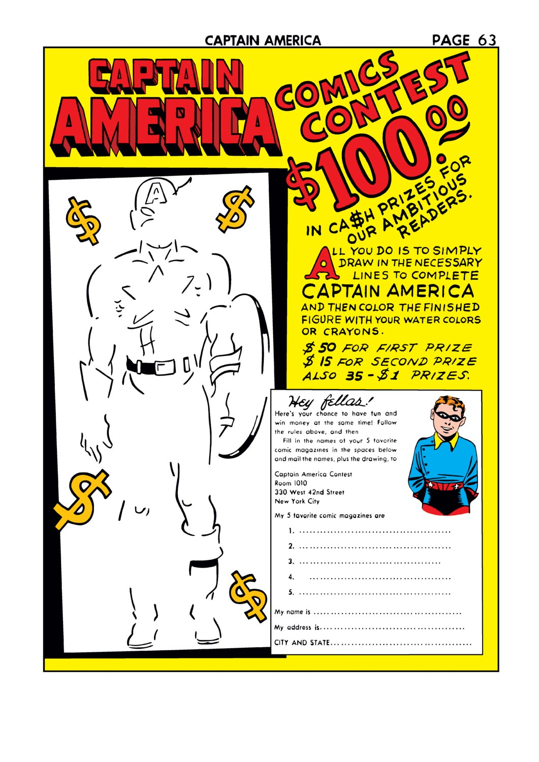 Read online Captain America Comics comic -  Issue #12 - 64