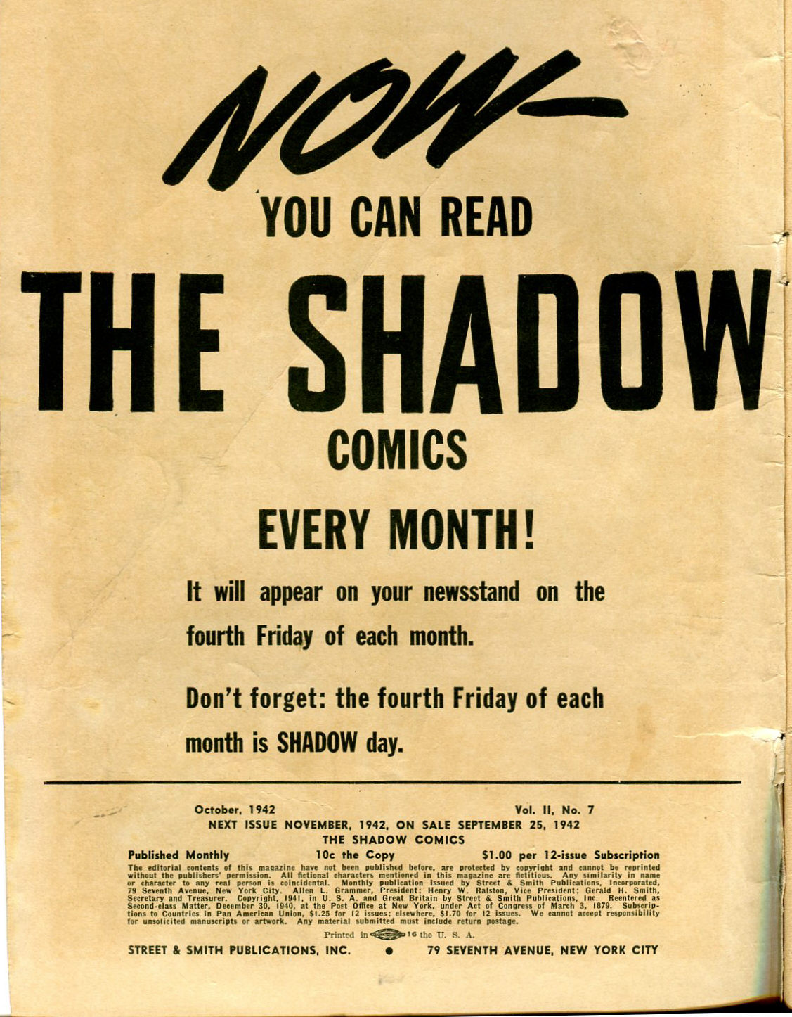 Read online Shadow Comics comic -  Issue #19 - 2