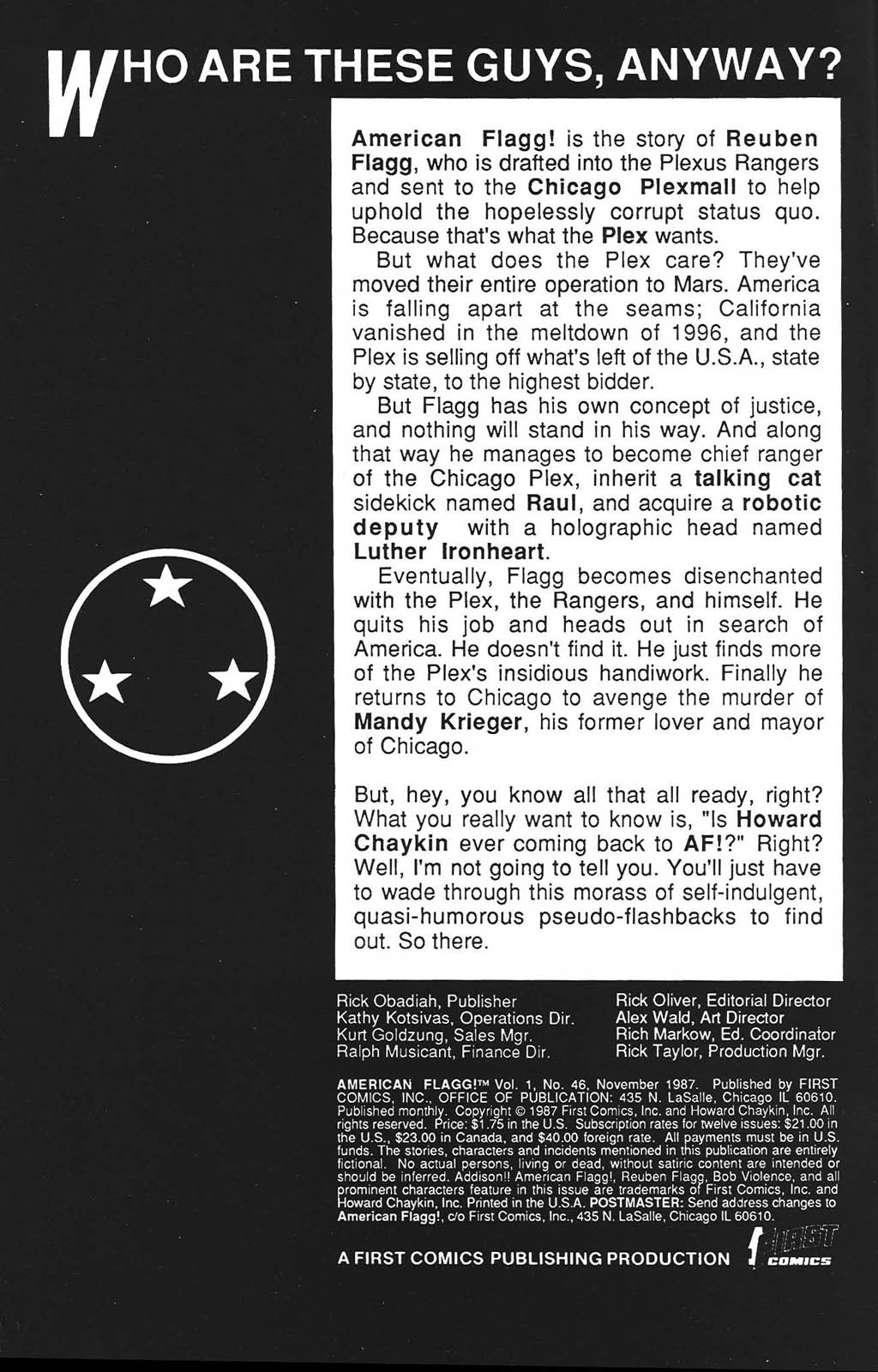 Read online American Flagg! comic -  Issue #46 - 2