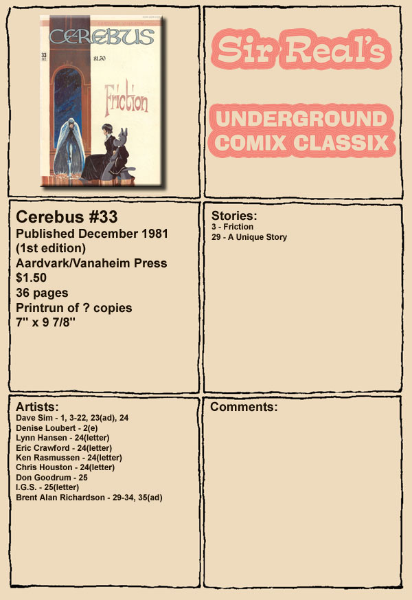 Cerebus Issue #33 #33 - English 1 Cerebus Issue #33 #33 - English 1