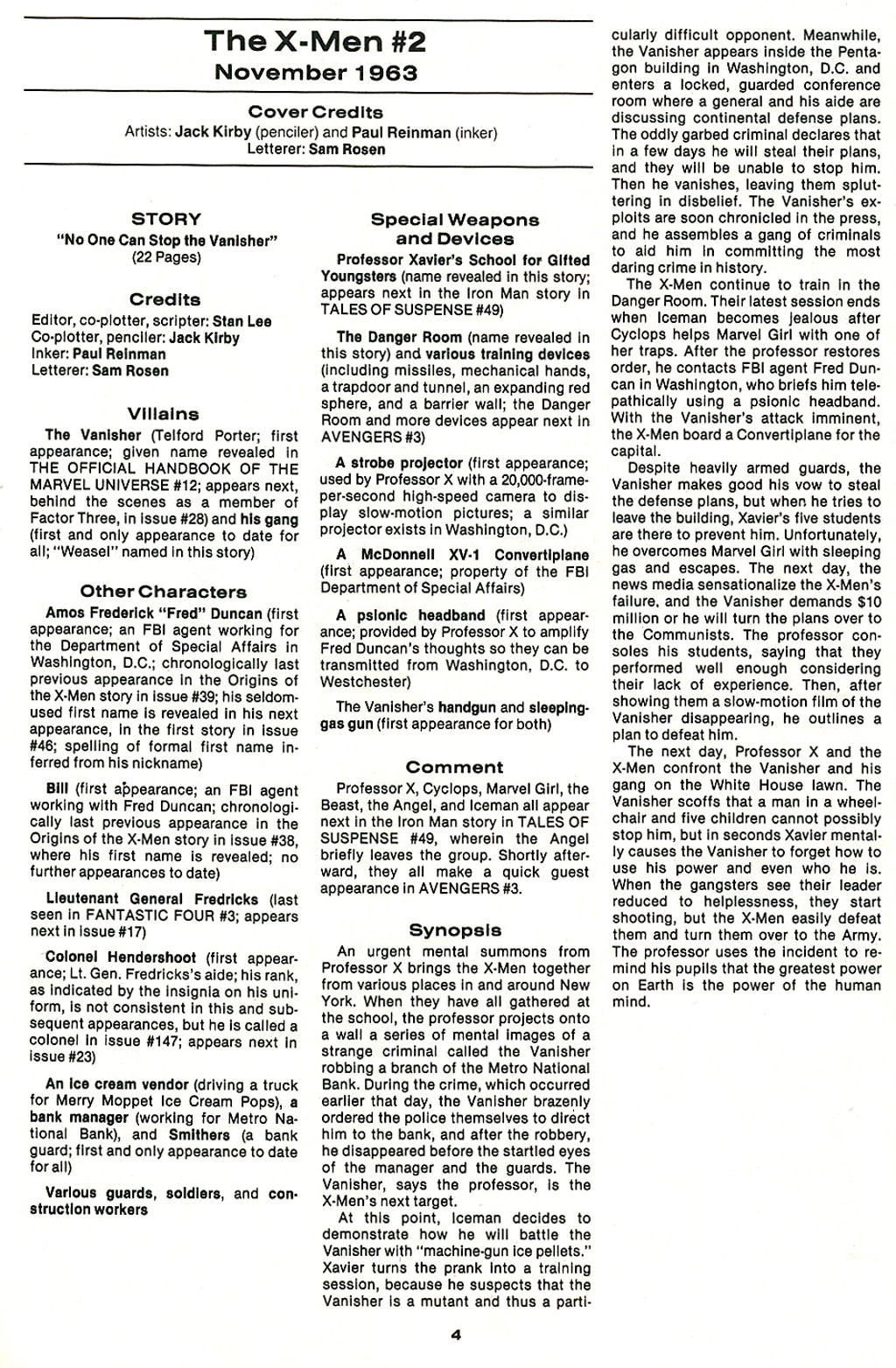 Read online The Official Marvel Index To The X-Men comic -  Issue #1 - 6