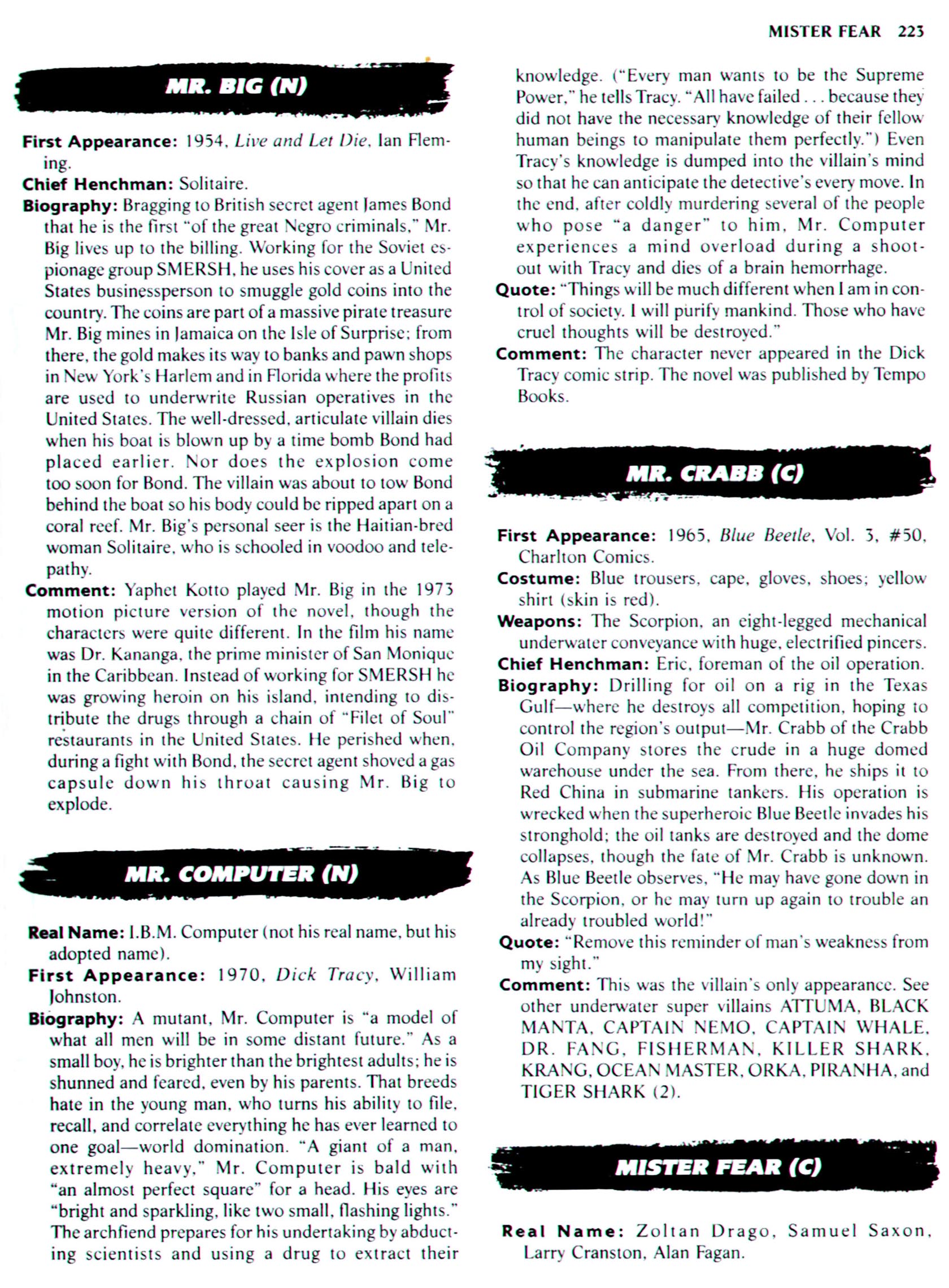 Read online The Encyclopedia of Super Villains comic -  Issue # TPB (Part 1) - 249