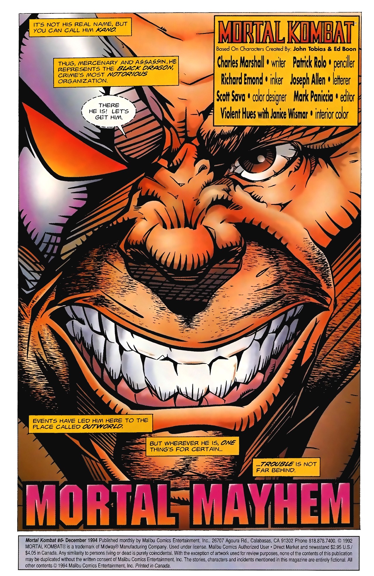 Read online Mortal Kombat (1994) comic -  Issue #6 - 2