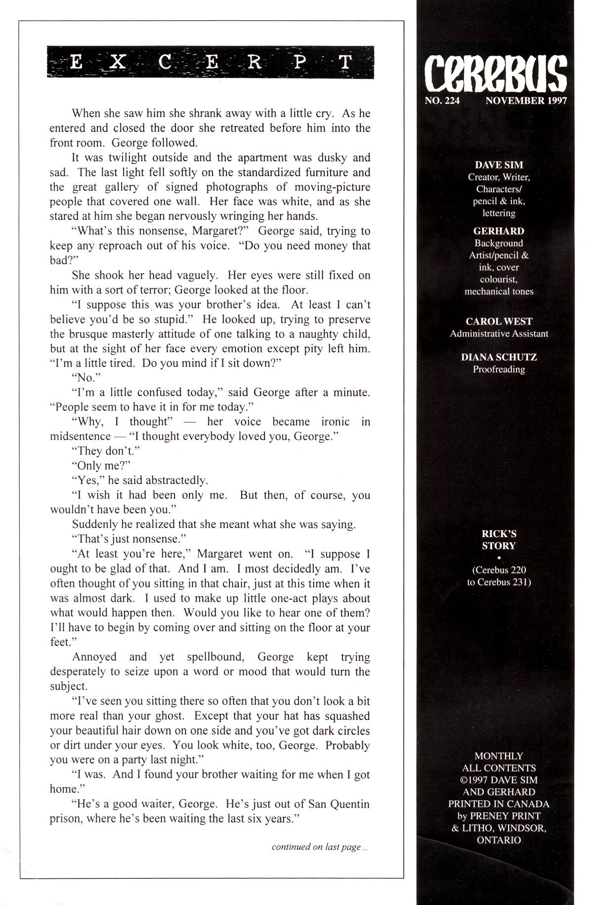 Read online Cerebus comic -  Issue #224 - 2