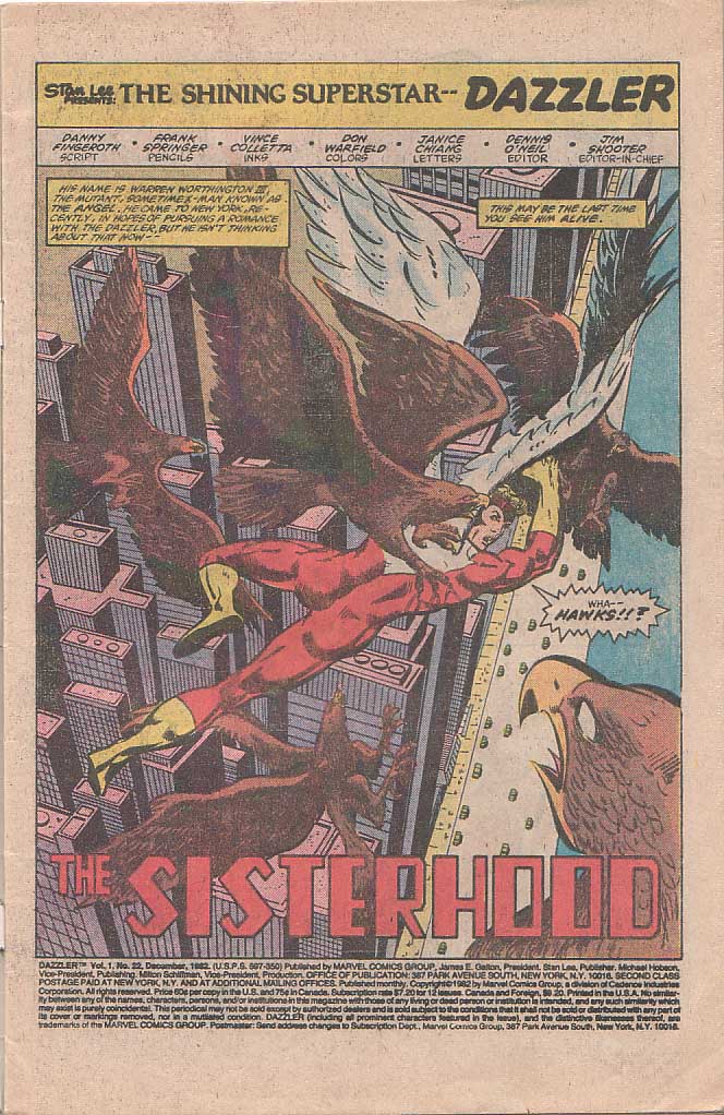Read online Dazzler (1981) comic -  Issue #22 - 2