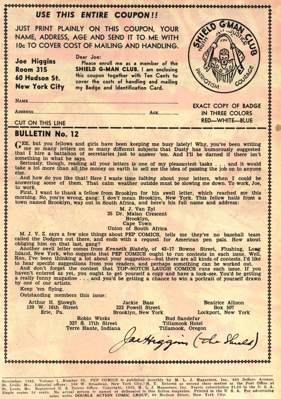 Read online Pep Comics comic -  Issue #33 - 3