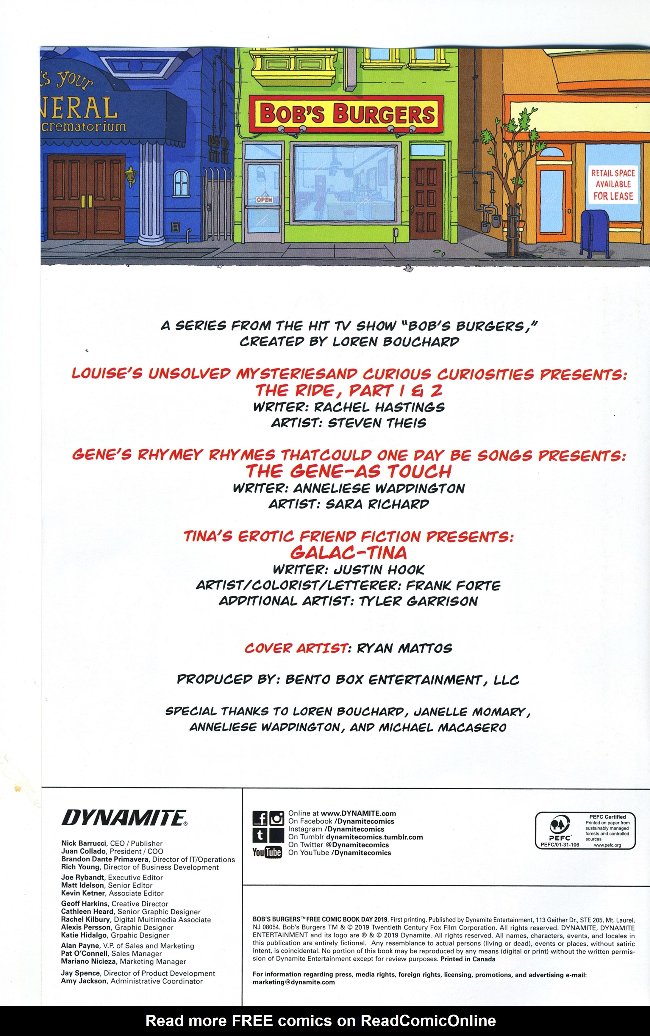 Read online Free Comic Book Day 2019 comic -  Issue # Bob's Burgers - 2