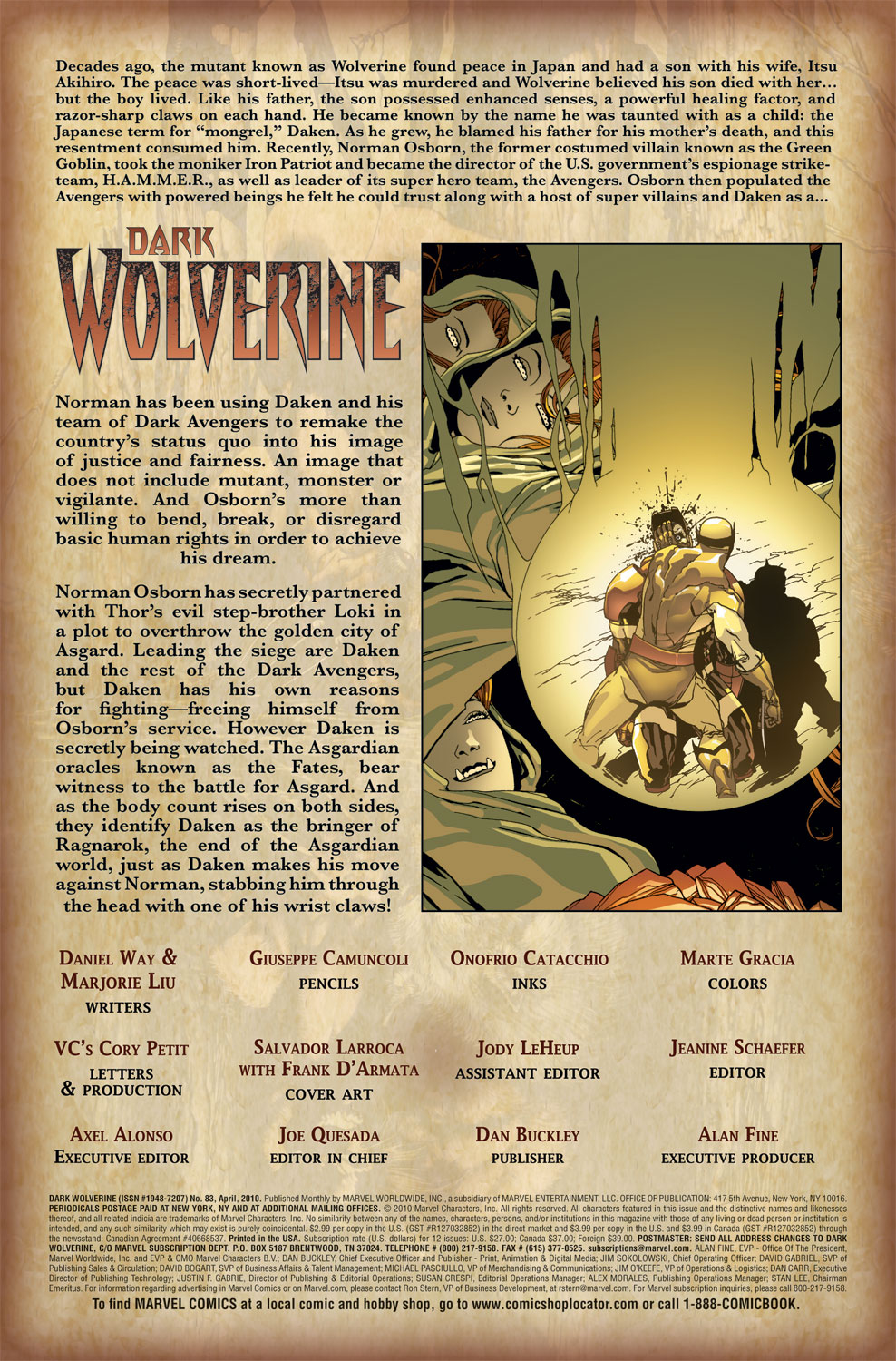 Read online Dark Wolverine comic -  Issue #83 - 2