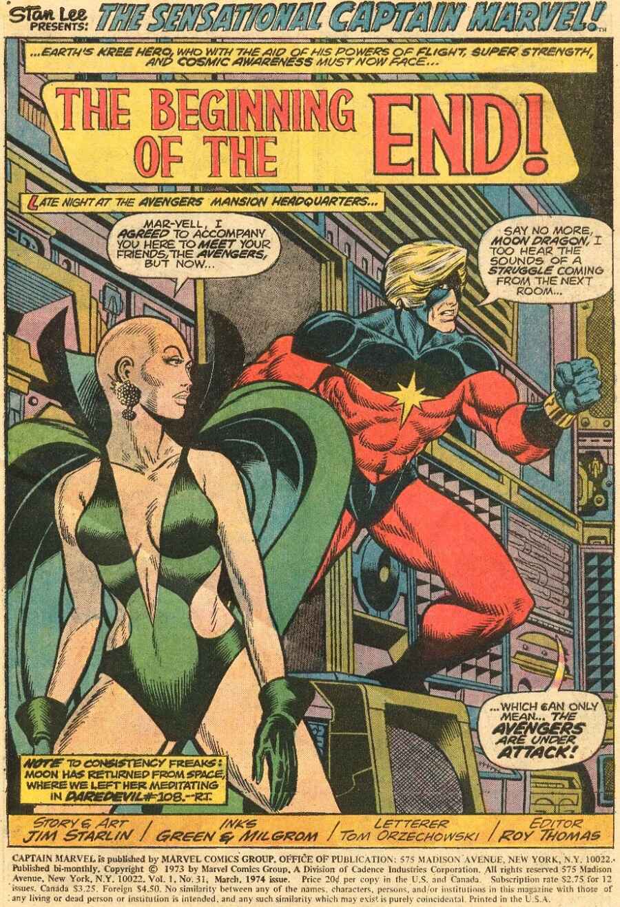 Read online Captain Marvel (1968) comic -  Issue #31 - 2