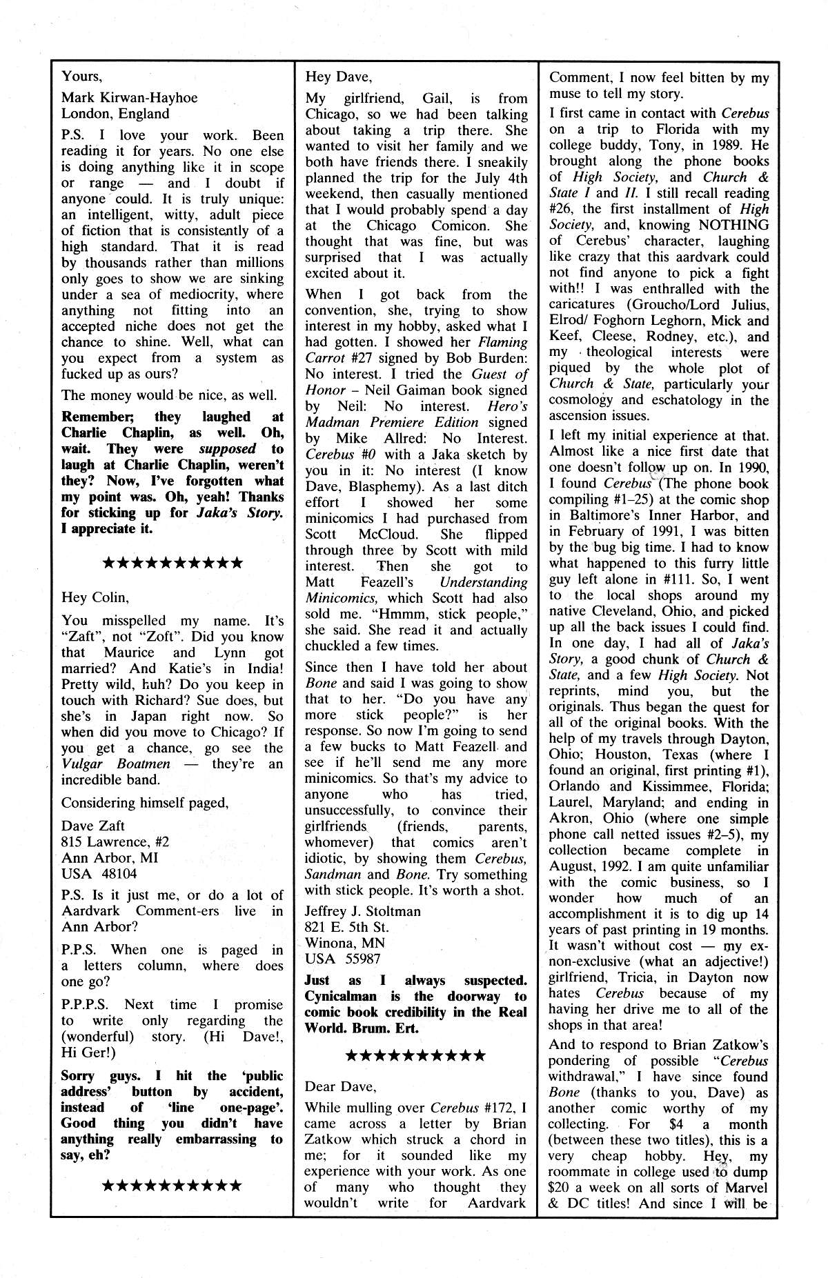 Read online Cerebus comic -  Issue #175 - 17