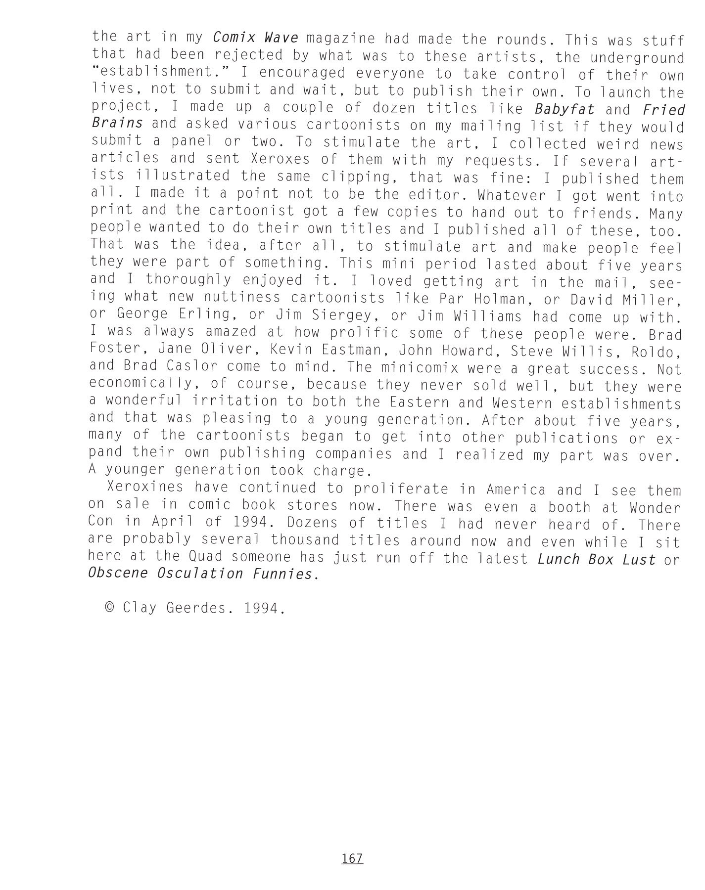 Read online NEWAVE! The Underground Mini Comix of the 1980's comic -  Issue # TPB (Part 2) - 61