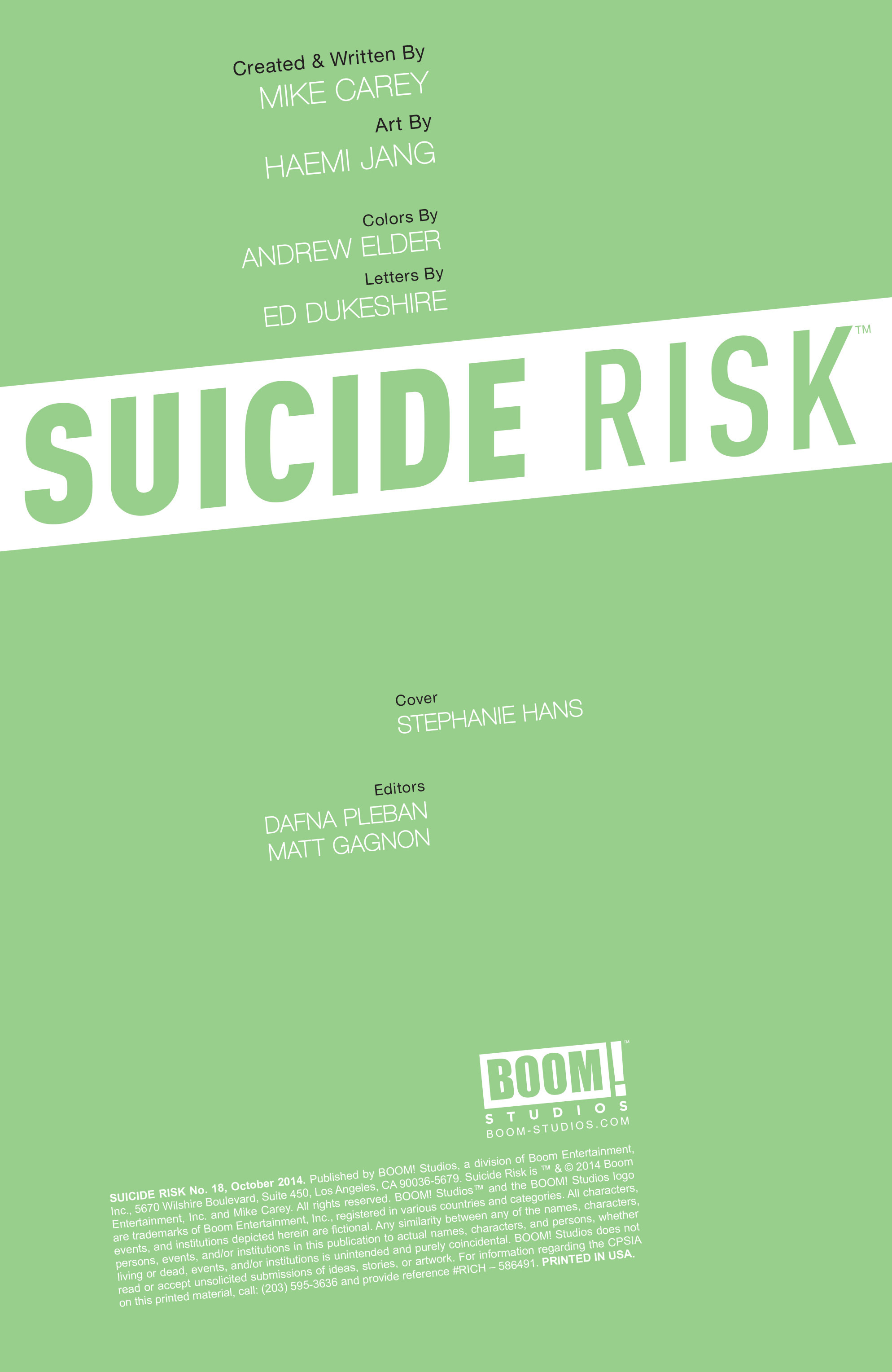Read online Suicide Risk comic -  Issue #18 - 2