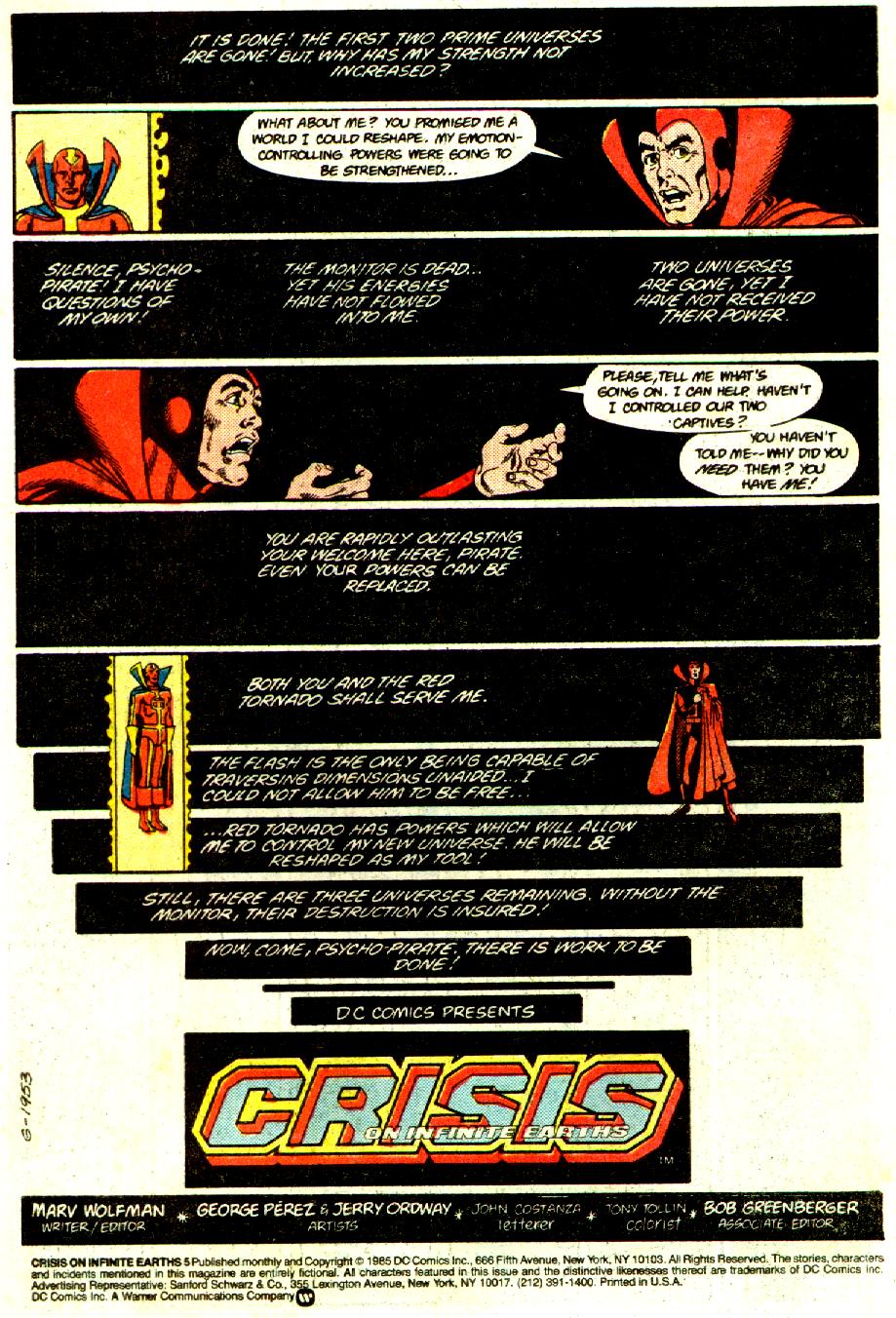 Read online Crisis on Infinite Earths (1985) comic -  Issue #5 - 2