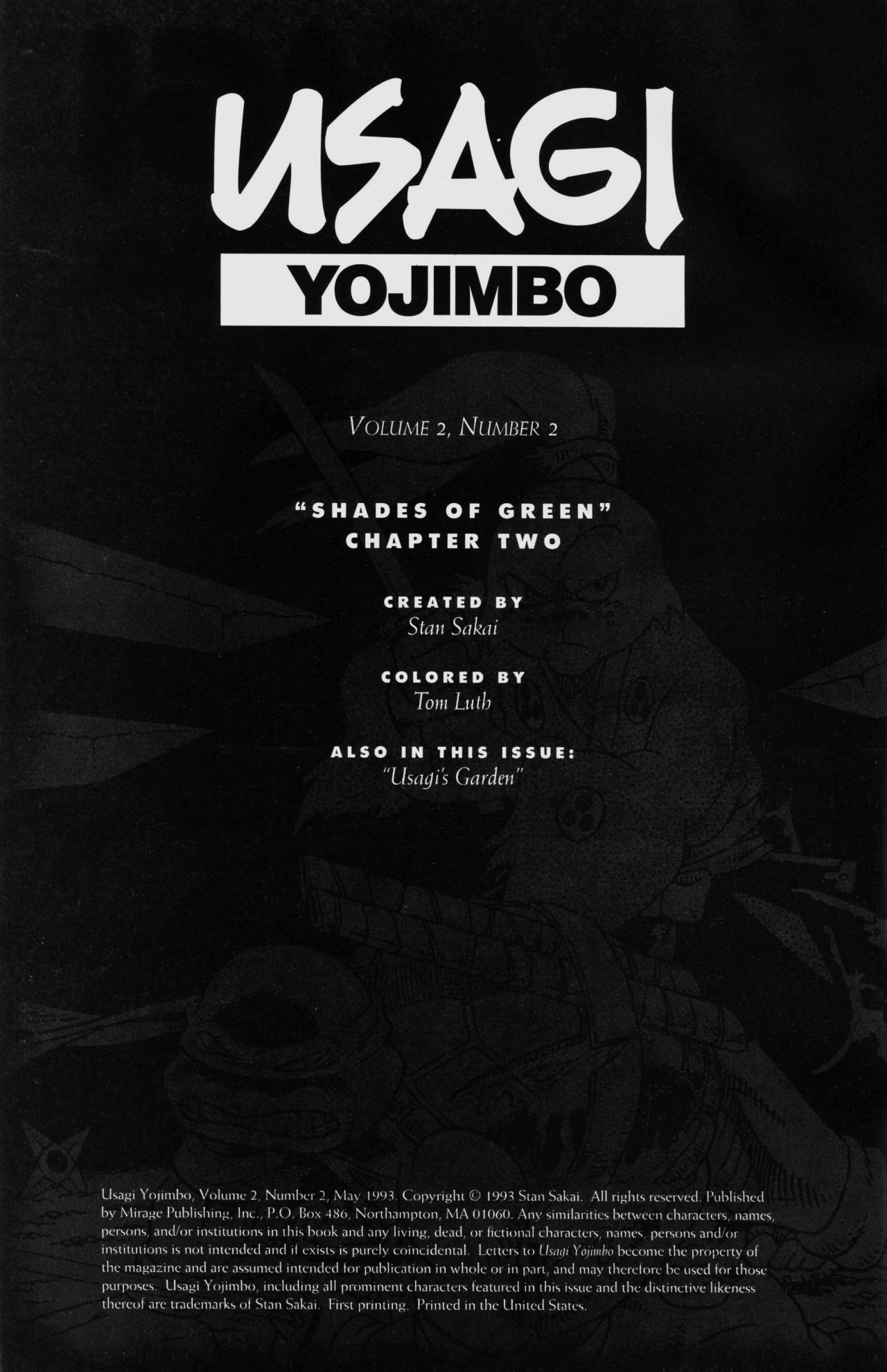 Read online Usagi Yojimbo (1993) comic -  Issue #2 - 2