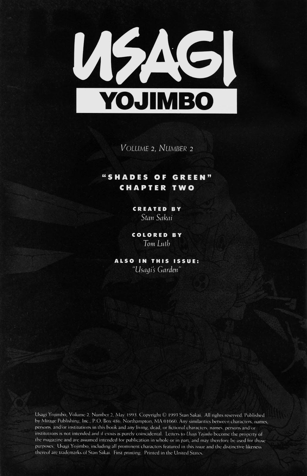 Usagi Yojimbo (1993) issue 2 - Page 2