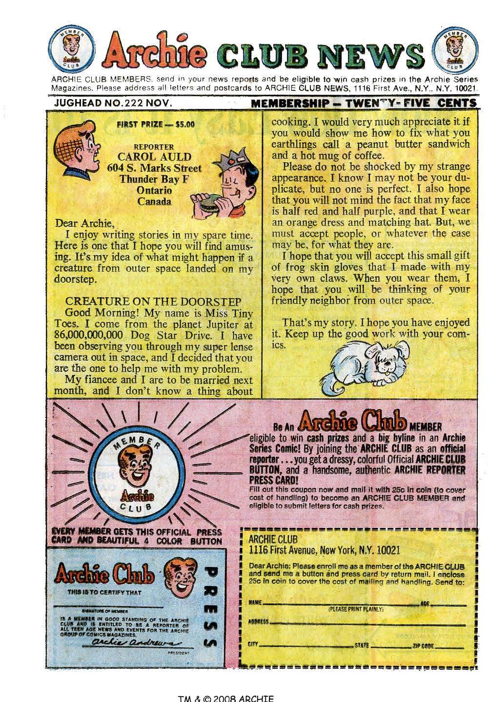 Read online Jughead (1965) comic -  Issue #222 - 20