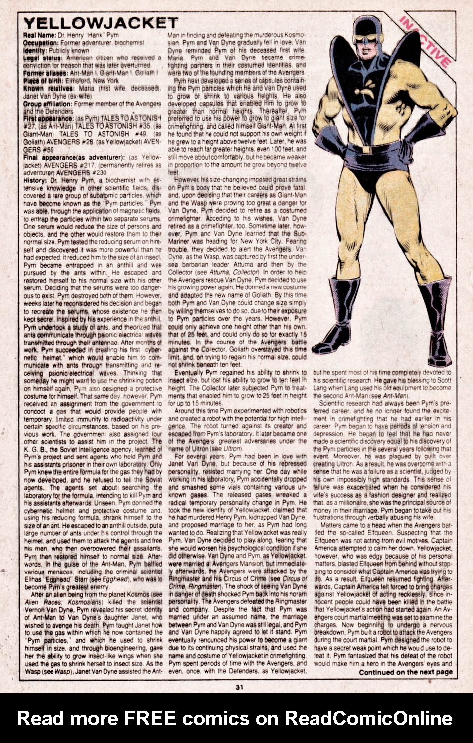 Read online The Official Handbook of the Marvel Universe comic -  Issue #14 - 32