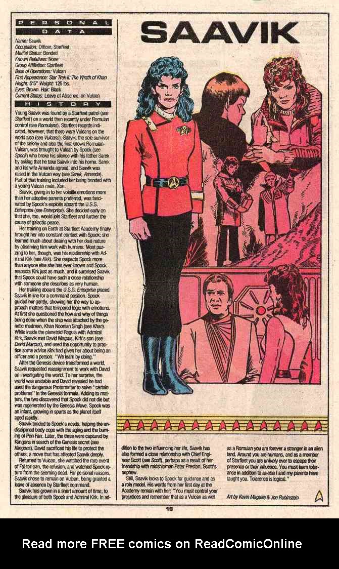 Read online Who's Who in Star Trek comic -  Issue #2 - 21