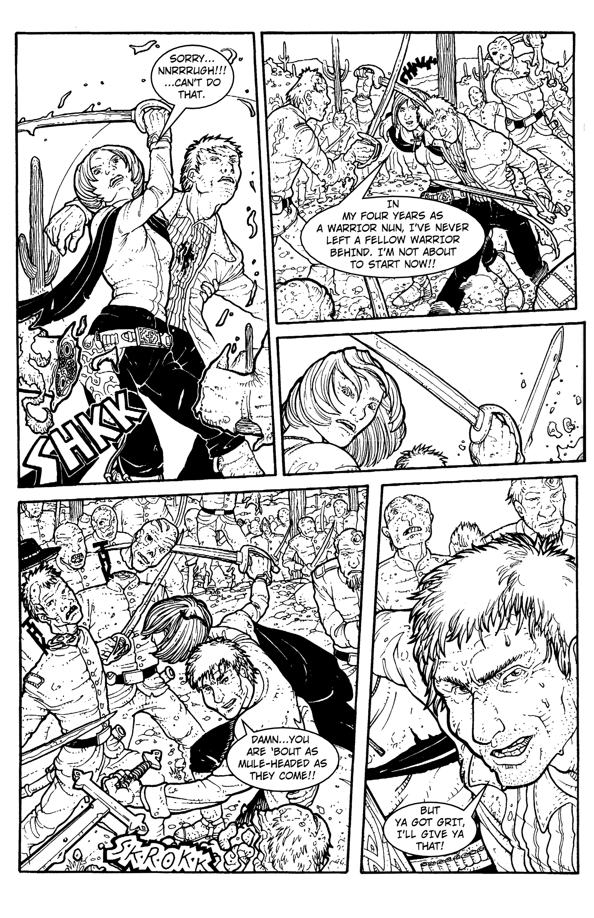 Read online Warrior Nun: Black & White comic -  Issue #15 - 4