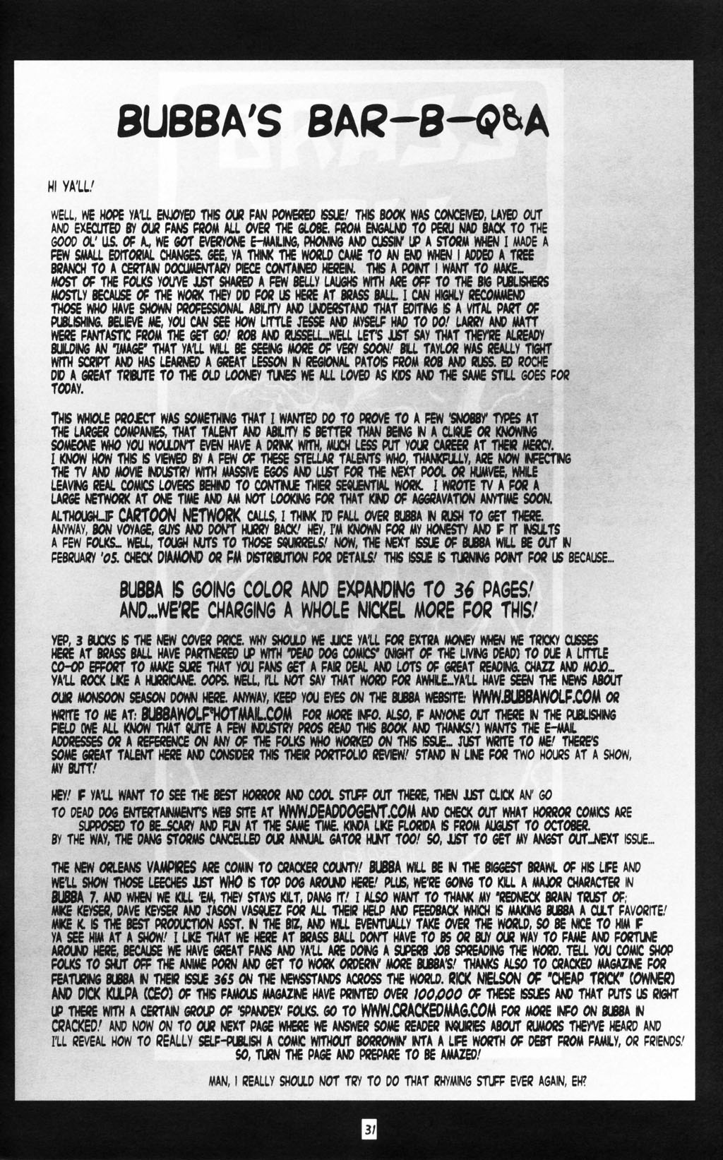 Read online Bubba the Redneck Werewolf comic -  Issue #6 - 33