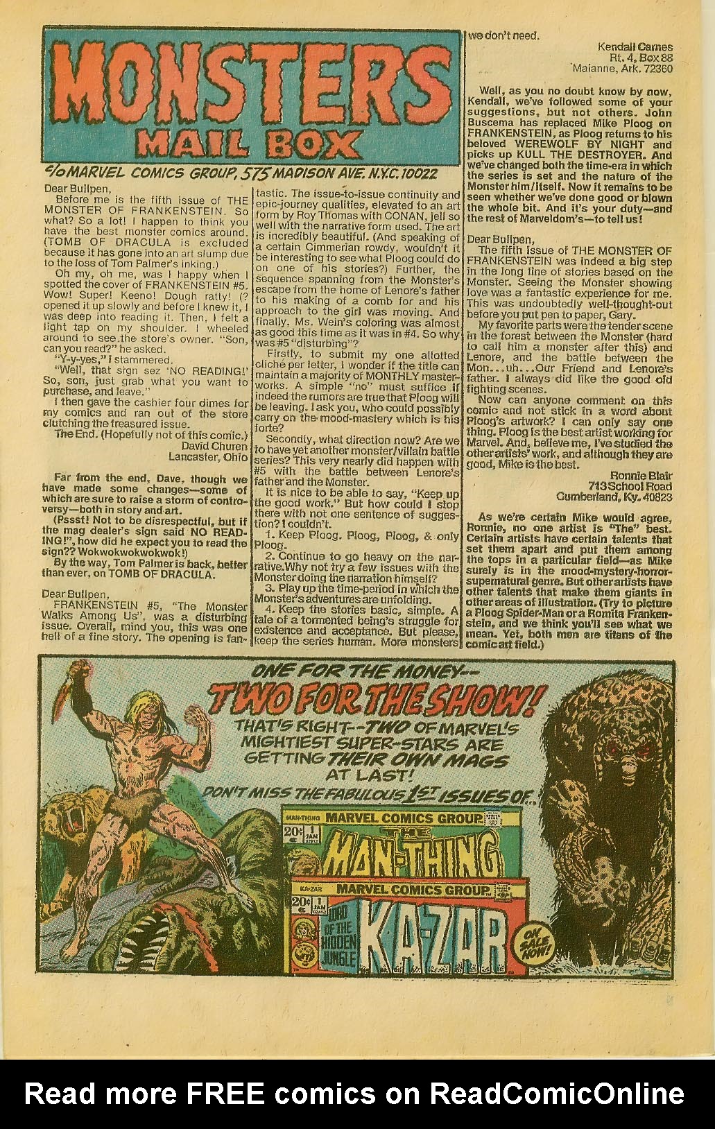 Read online Frankenstein (1973) comic -  Issue #8 - 22