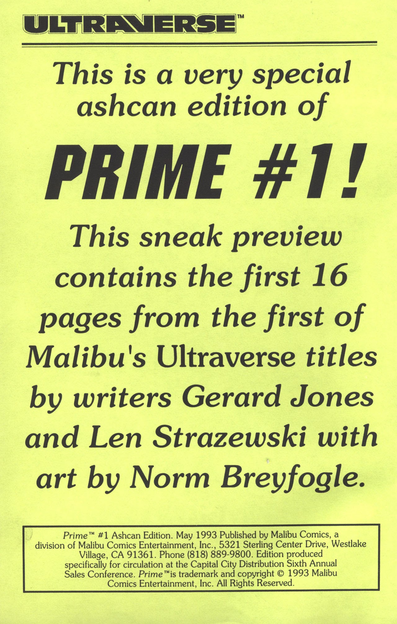 Read online Prime Ashcan comic -  Issue # Full - 2