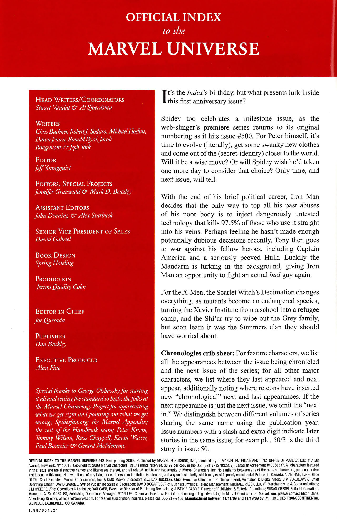 Read online Official Index to the Marvel Universe comic -  Issue #12 - 2