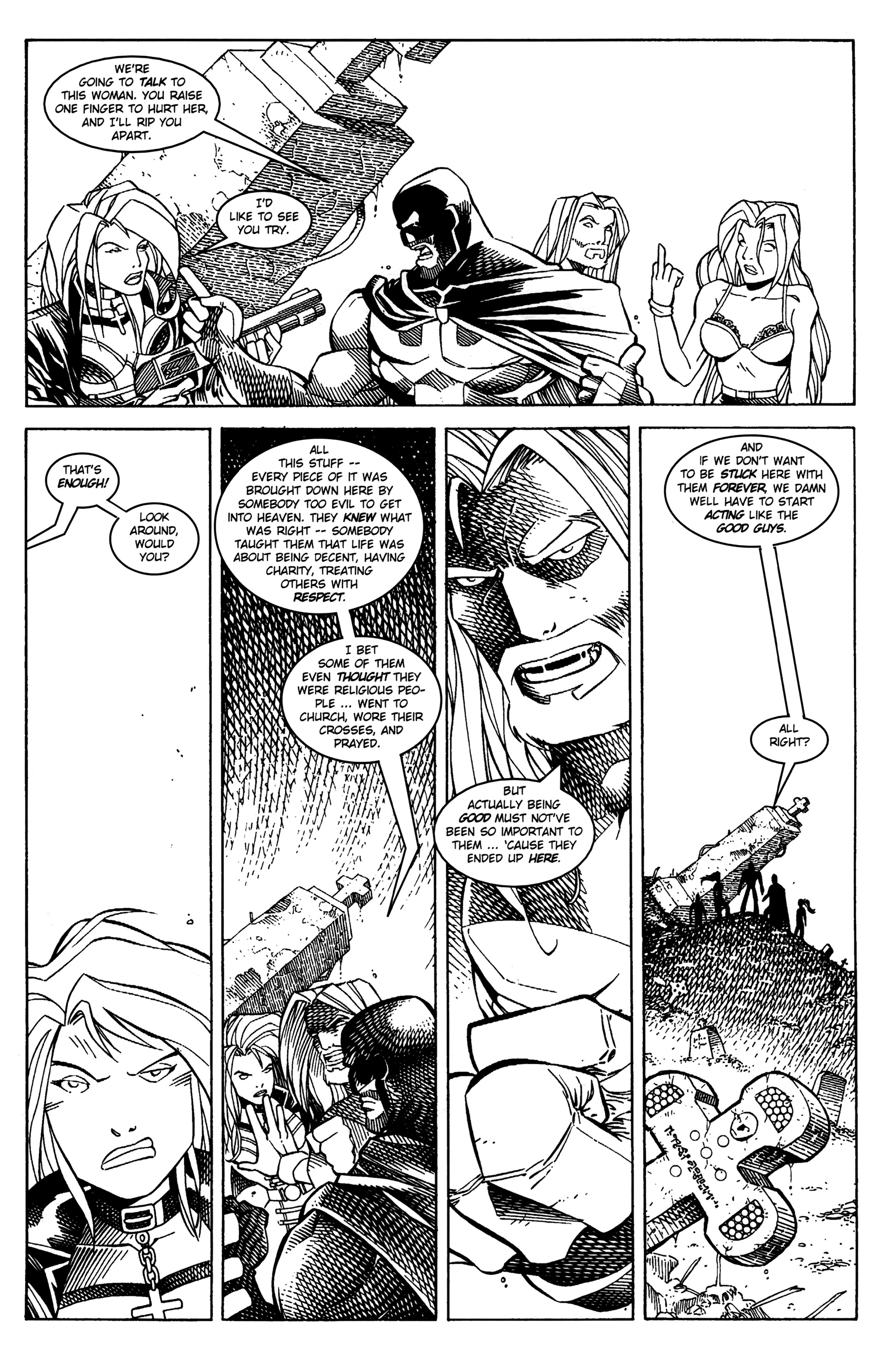 Read online Warrior Nun: Black & White comic -  Issue #14 - 16