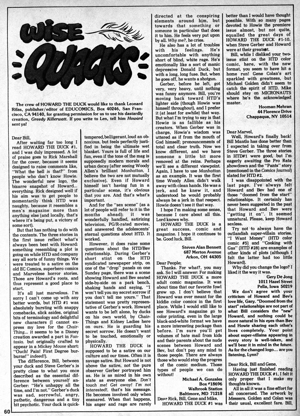 Howard the Duck (1979) Issue #3 #3 - English 60