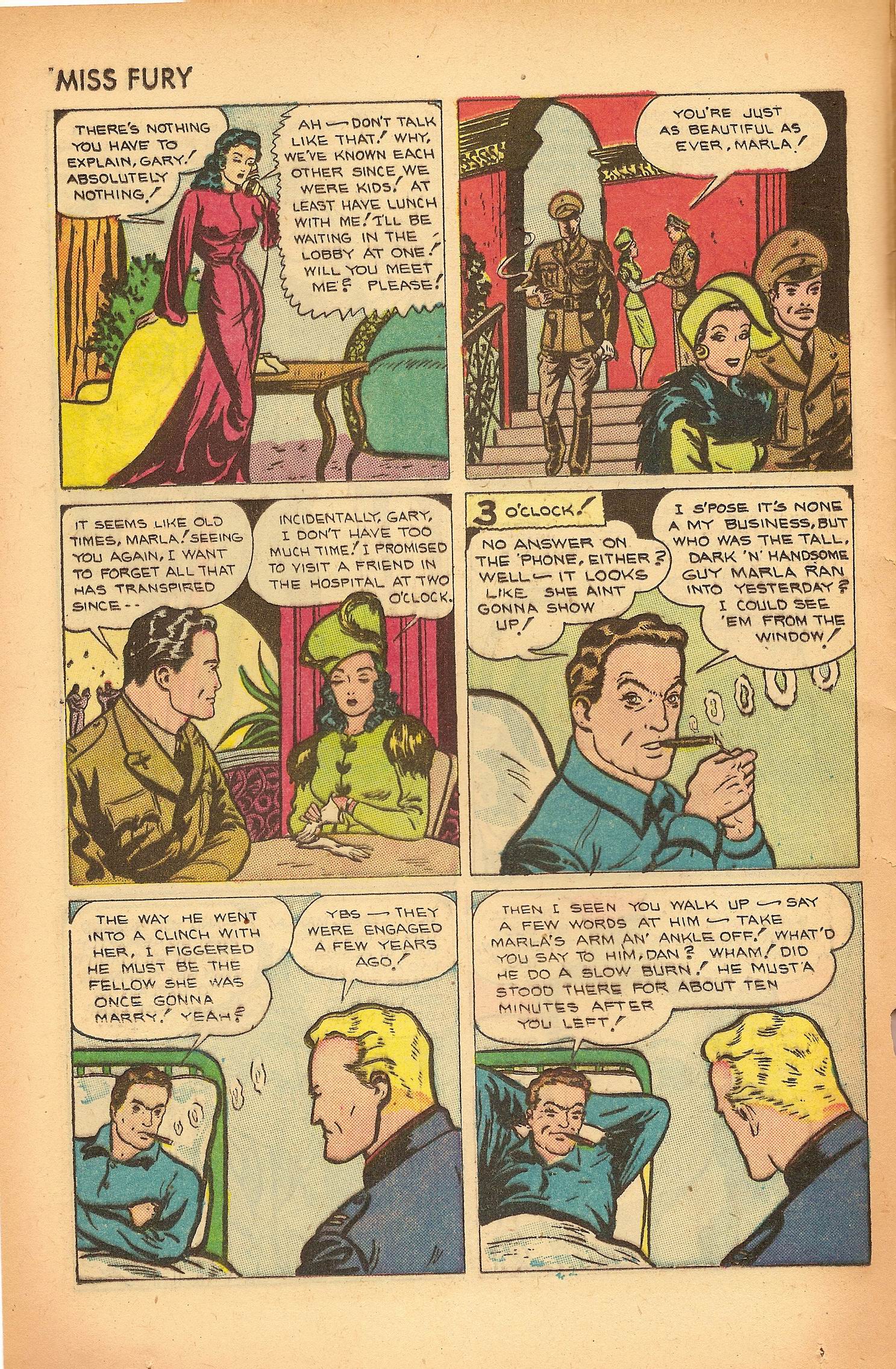 Read online Miss Fury (1942) comic -  Issue #7 - 12