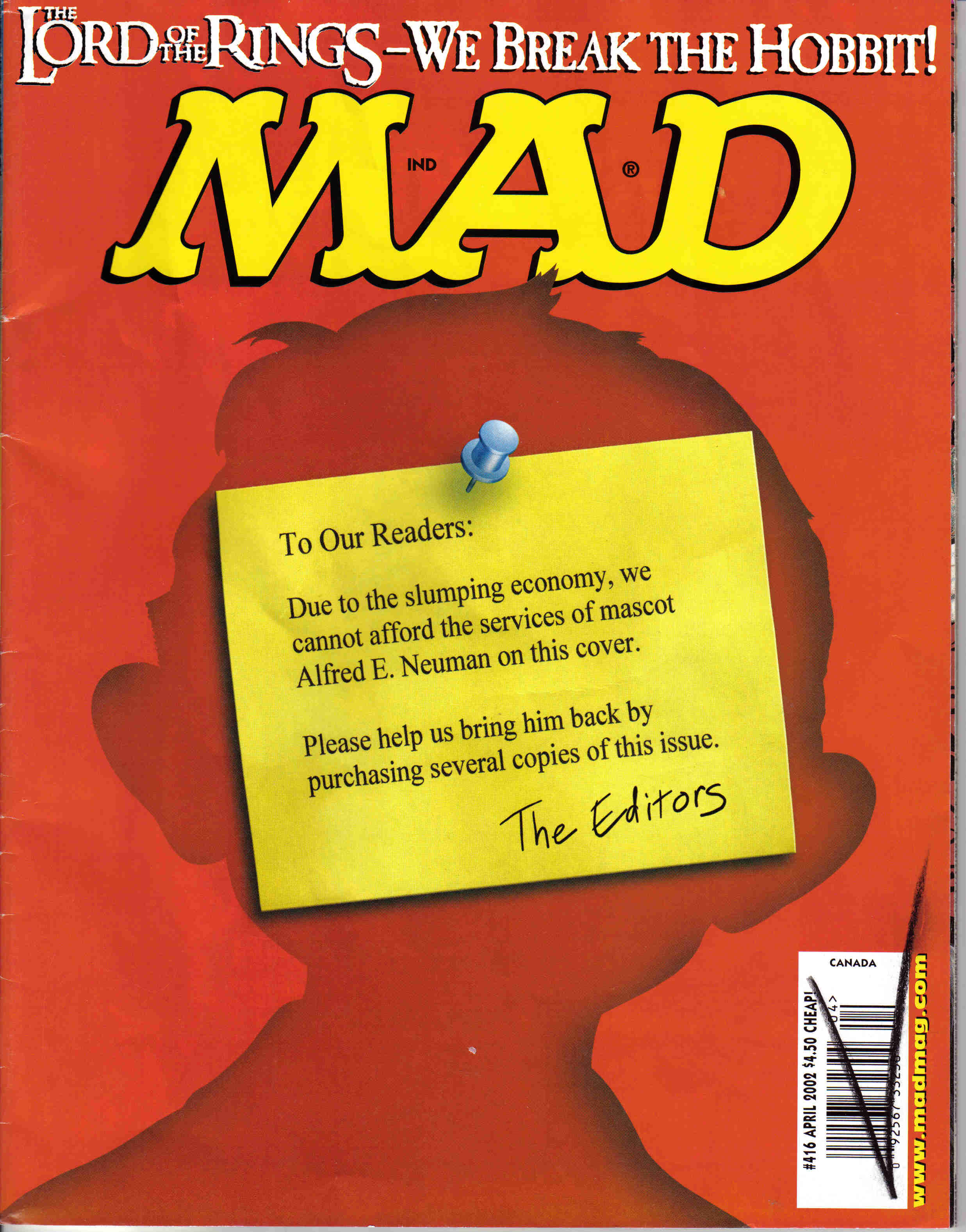 Read online MAD comic -  Issue #416 - 1