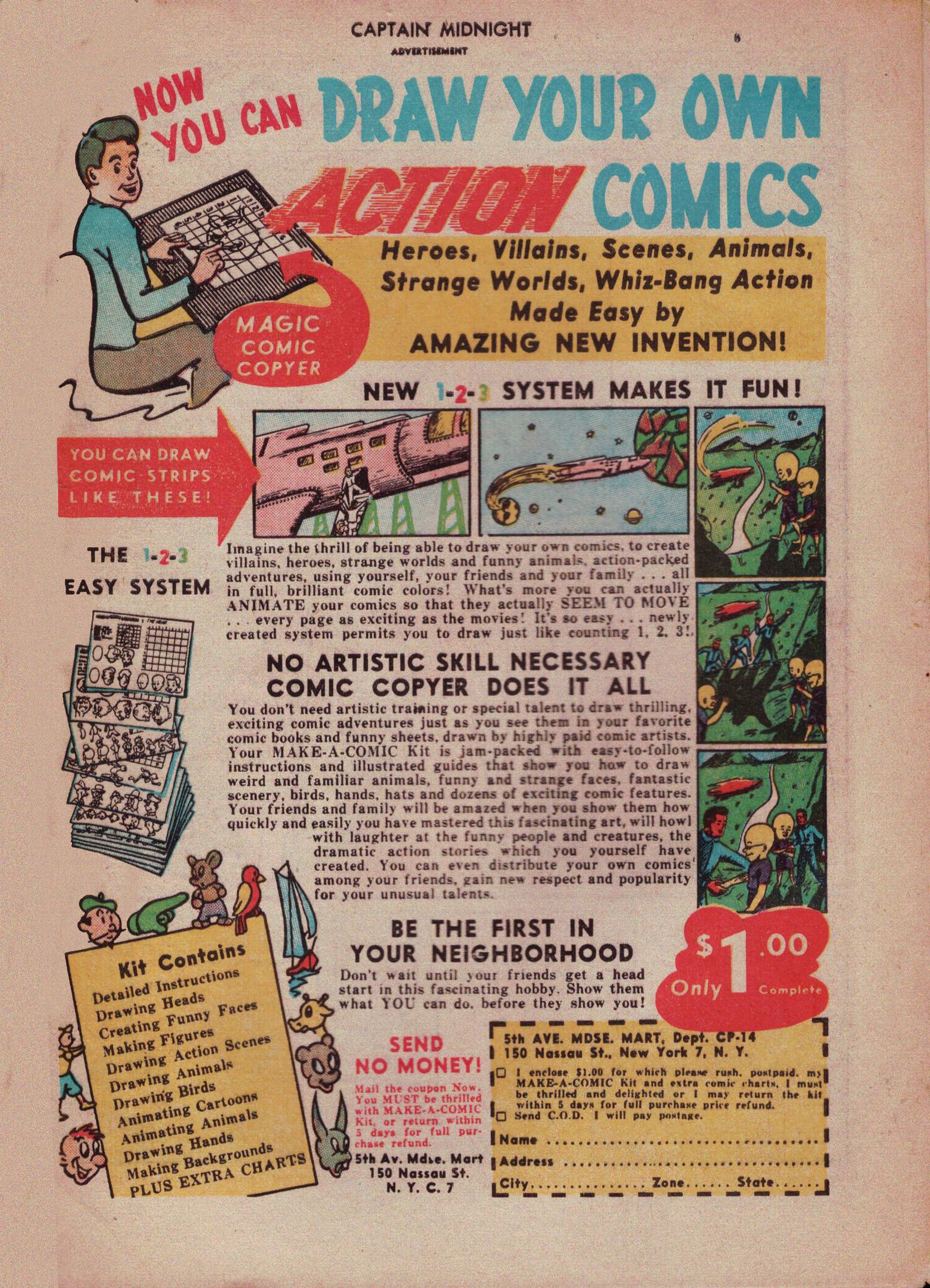 Read online Captain Midnight (1942) comic -  Issue #48 - 49