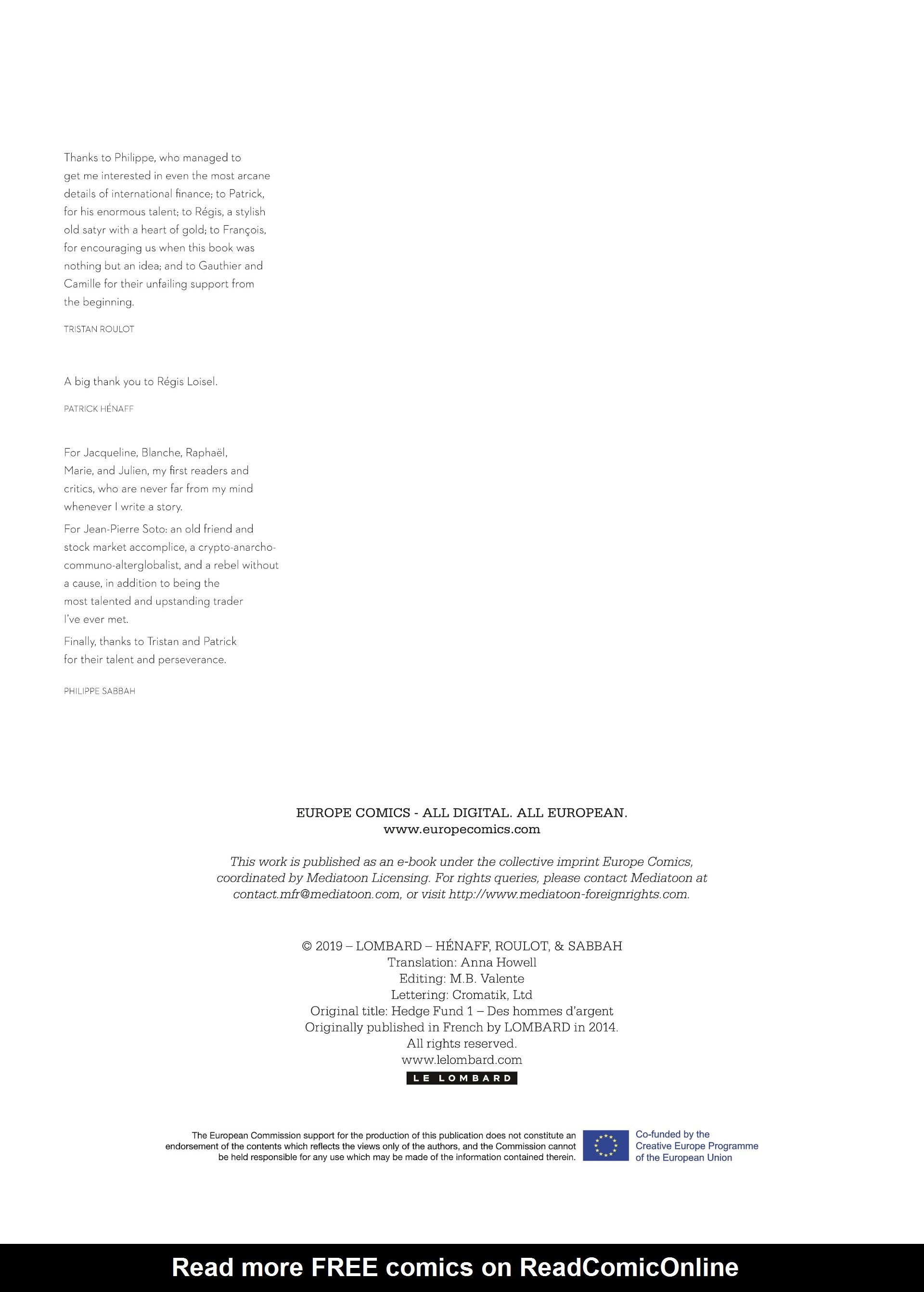 Read online Hedge Fund comic -  Issue #1 - 59