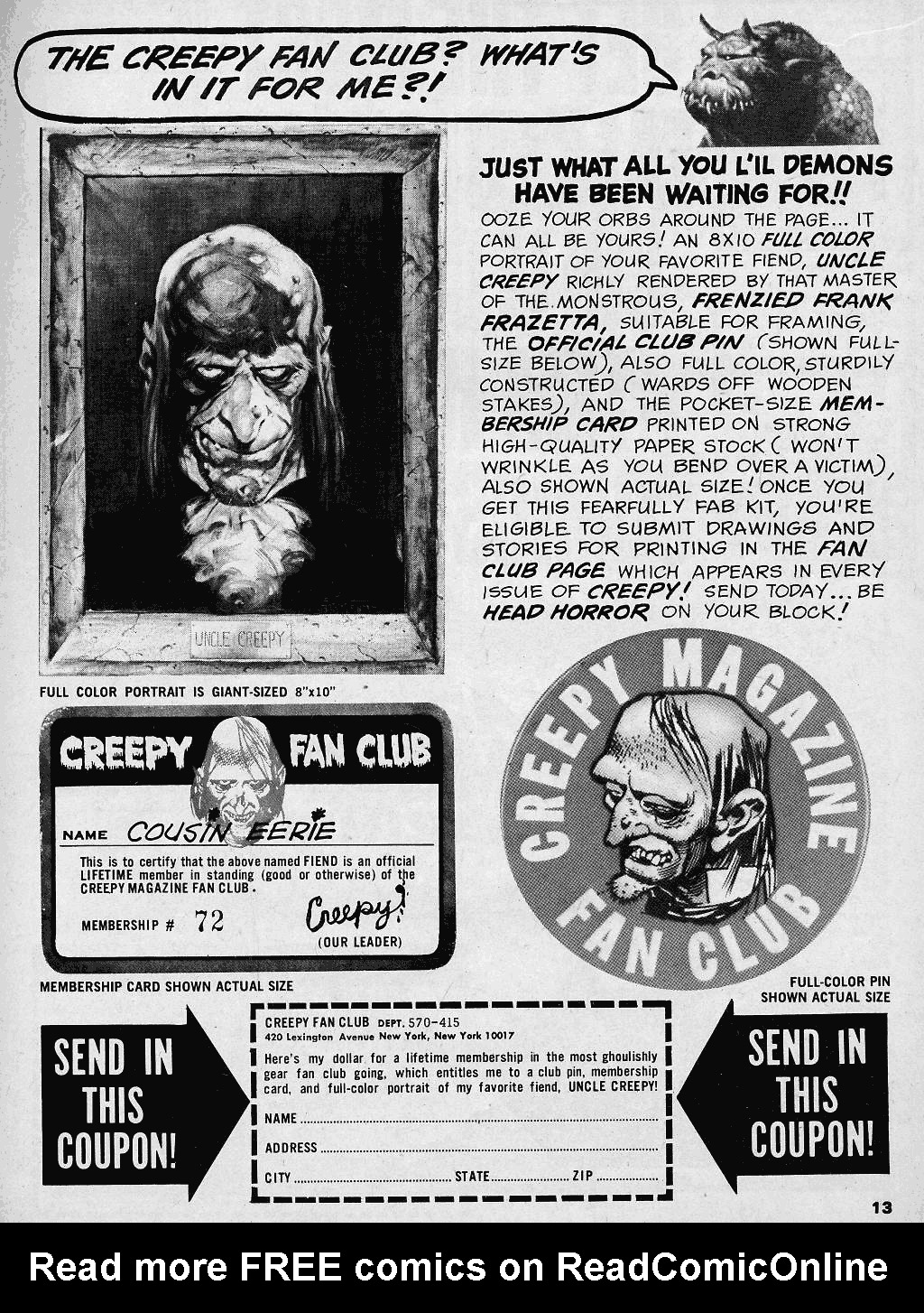 Read online Creepy (1964) comic -  Issue #15 - 13