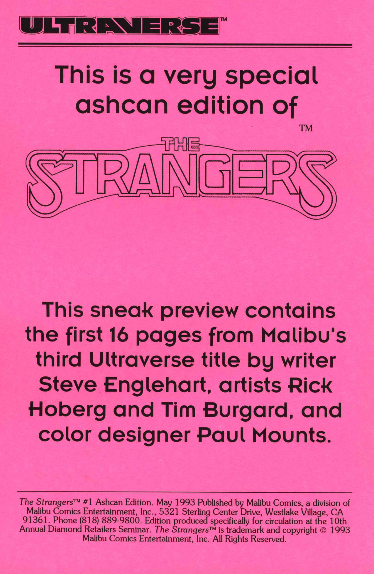 Read online The Strangers Ashcan comic -  Issue # Full - 2