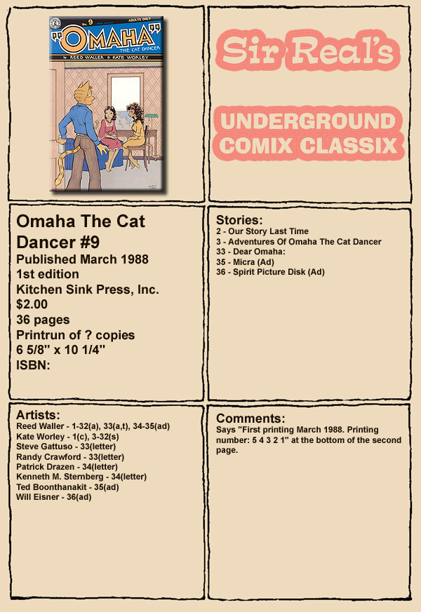 Omaha the Cat Dancer (1986) issue 9 - Page 1