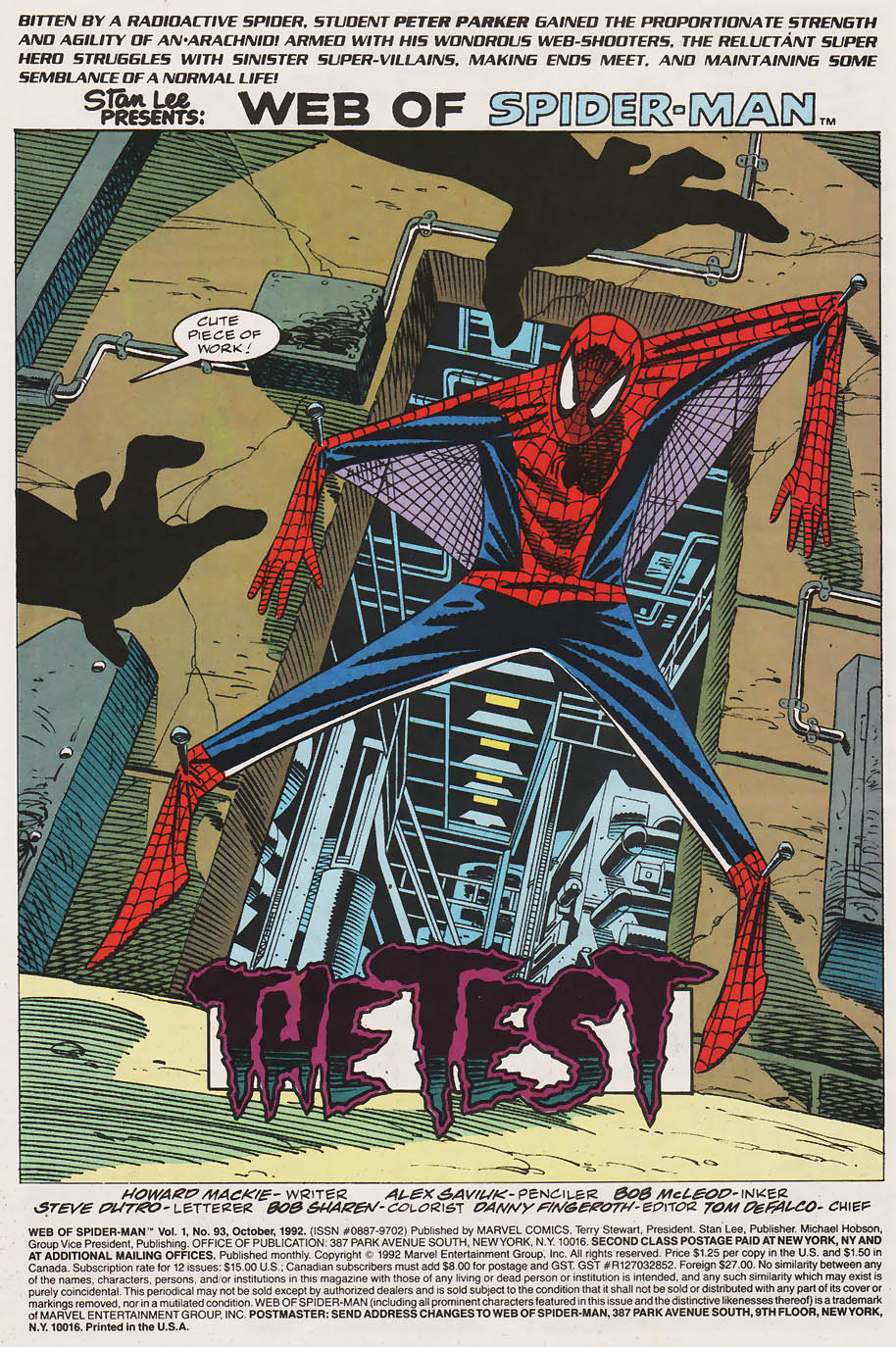 Read online Web of Spider-Man (1985) comic -  Issue #93 - 2