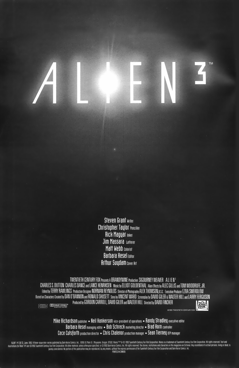 Read online Alien 3 comic -  Issue #1 - 2