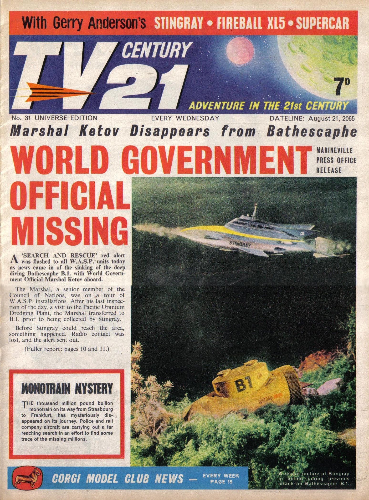 Read online TV Century 21 (TV 21) comic -  Issue #31 - 1