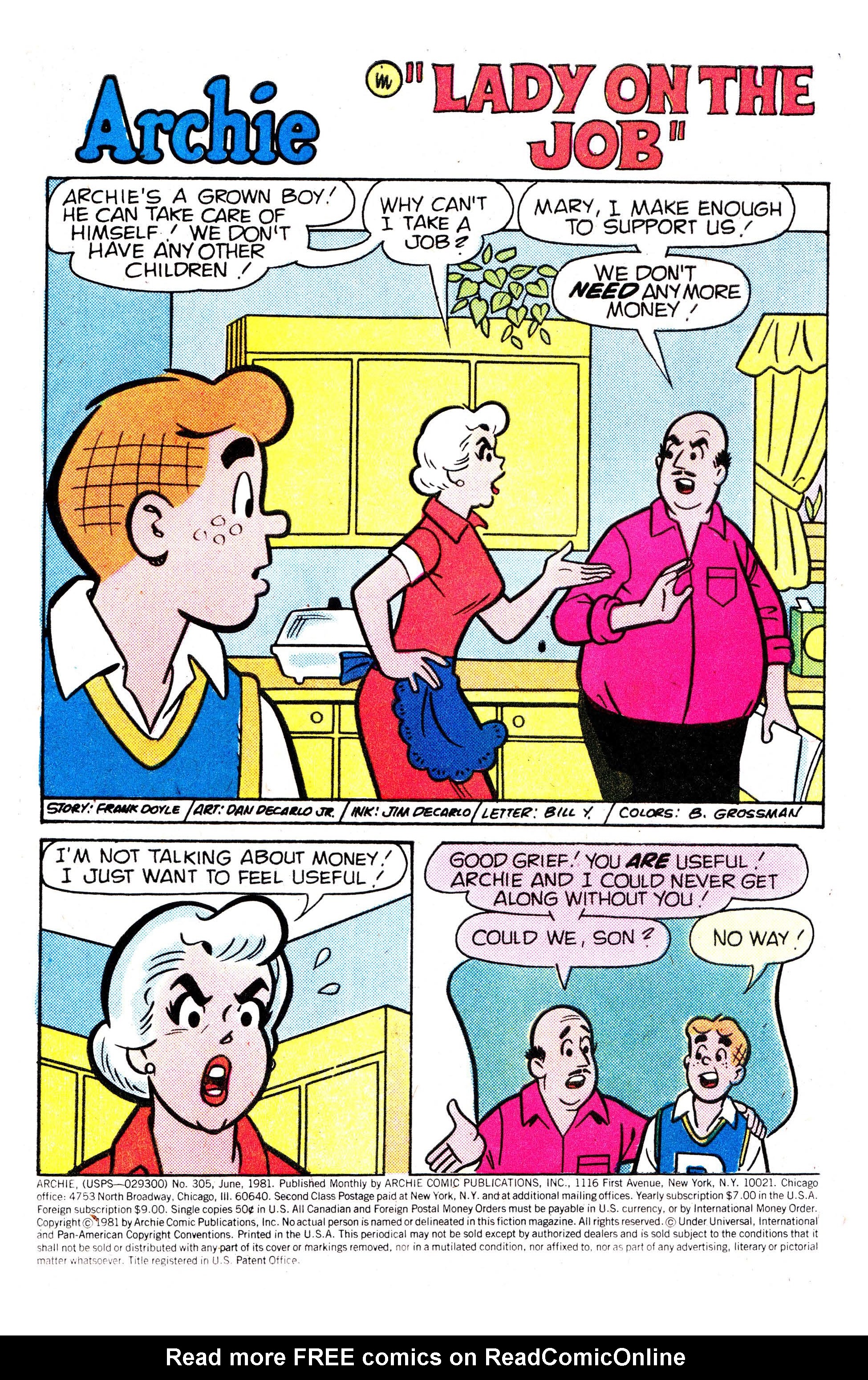 Read online Archie (1960) comic -  Issue #305 - 2