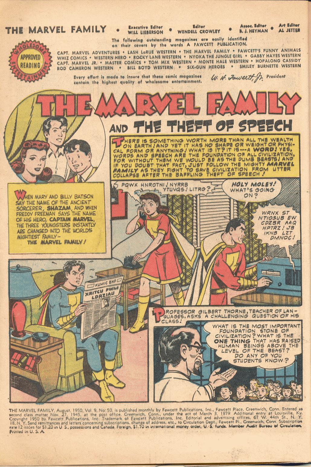 Read online The Marvel Family comic -  Issue #50 - 4