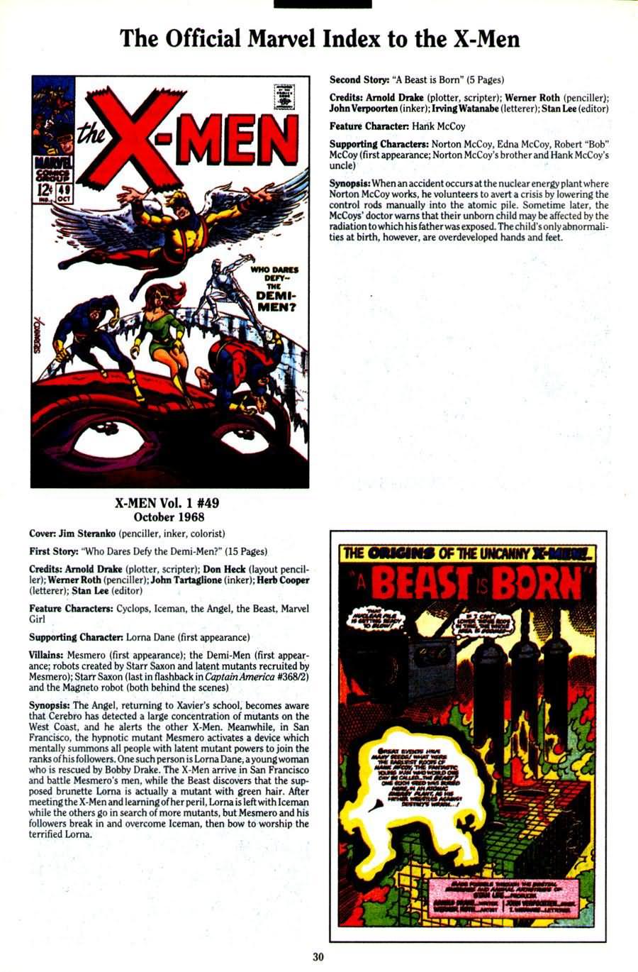Read online The Official Marvel Index To The X-Men (1994) comic -  Issue #1 - 32