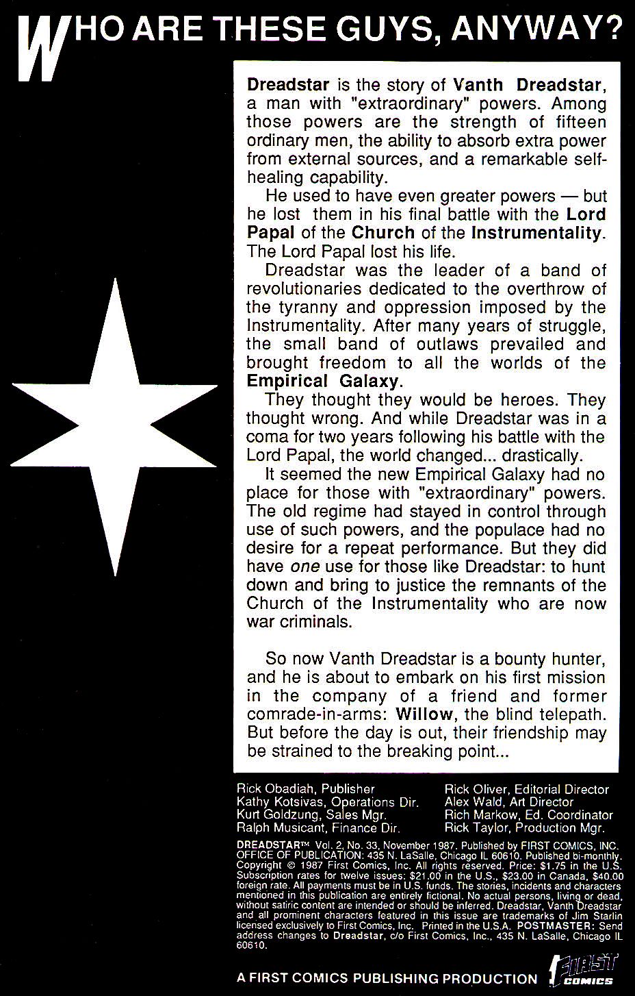 Read online Dreadstar comic -  Issue #33 - 2